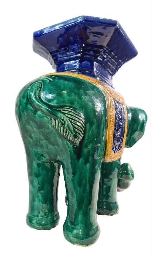 Antique Chinese Shiwan Ceramic Elephant Garden Stool - 13