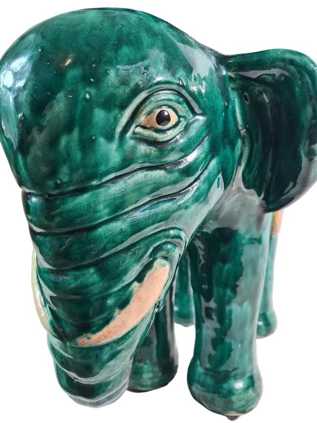 Antique Chinese Shiwan Ceramic Elephant Garden Stool - 4