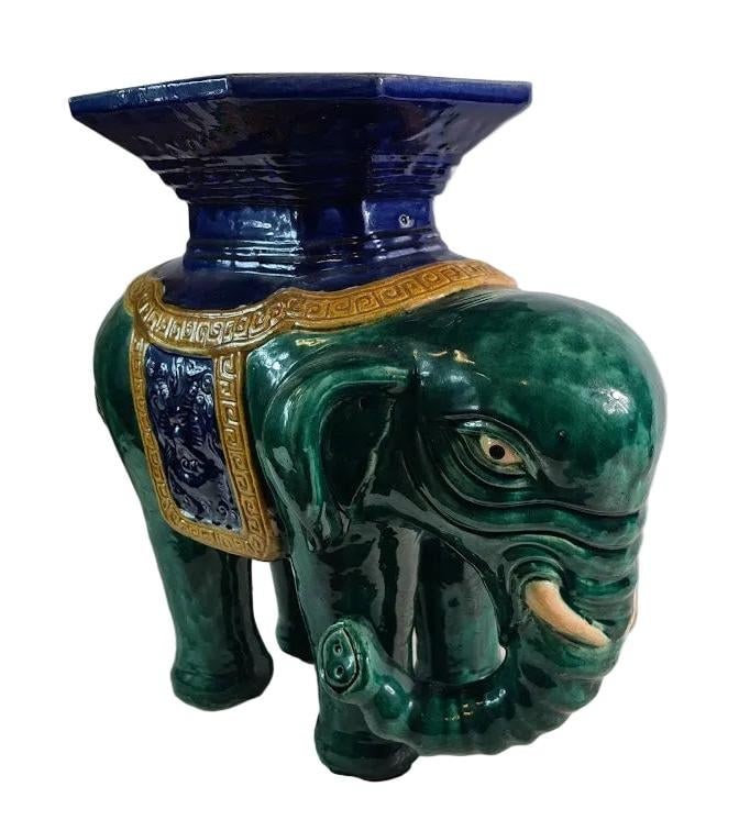 Antique Chinese Shiwan Ceramic Elephant Garden Stool - 7