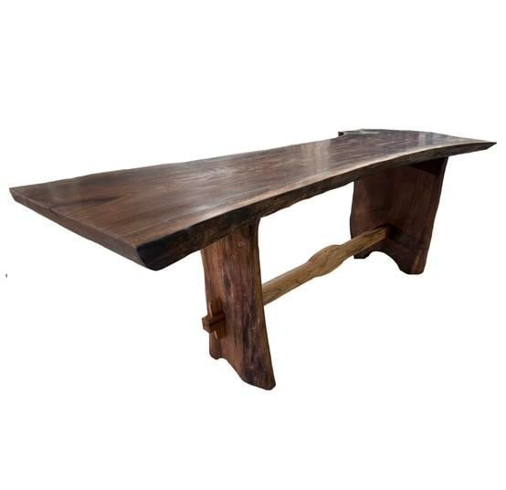 Single Plank Live Edge Solid Walnut Dining Table - Handcrafted by Montana Rancher - 8