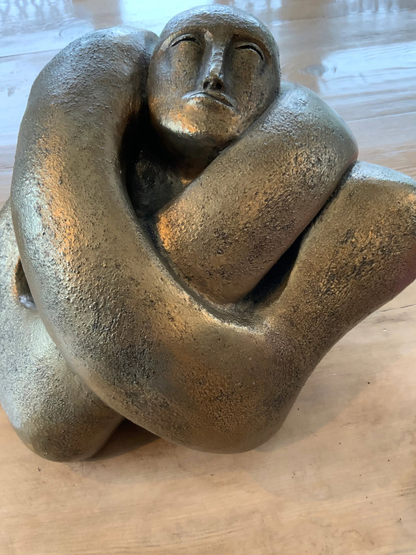Carole Shultz Sculpture, "Woman Self-Embrace," 1975, Signed and Numbered - 2