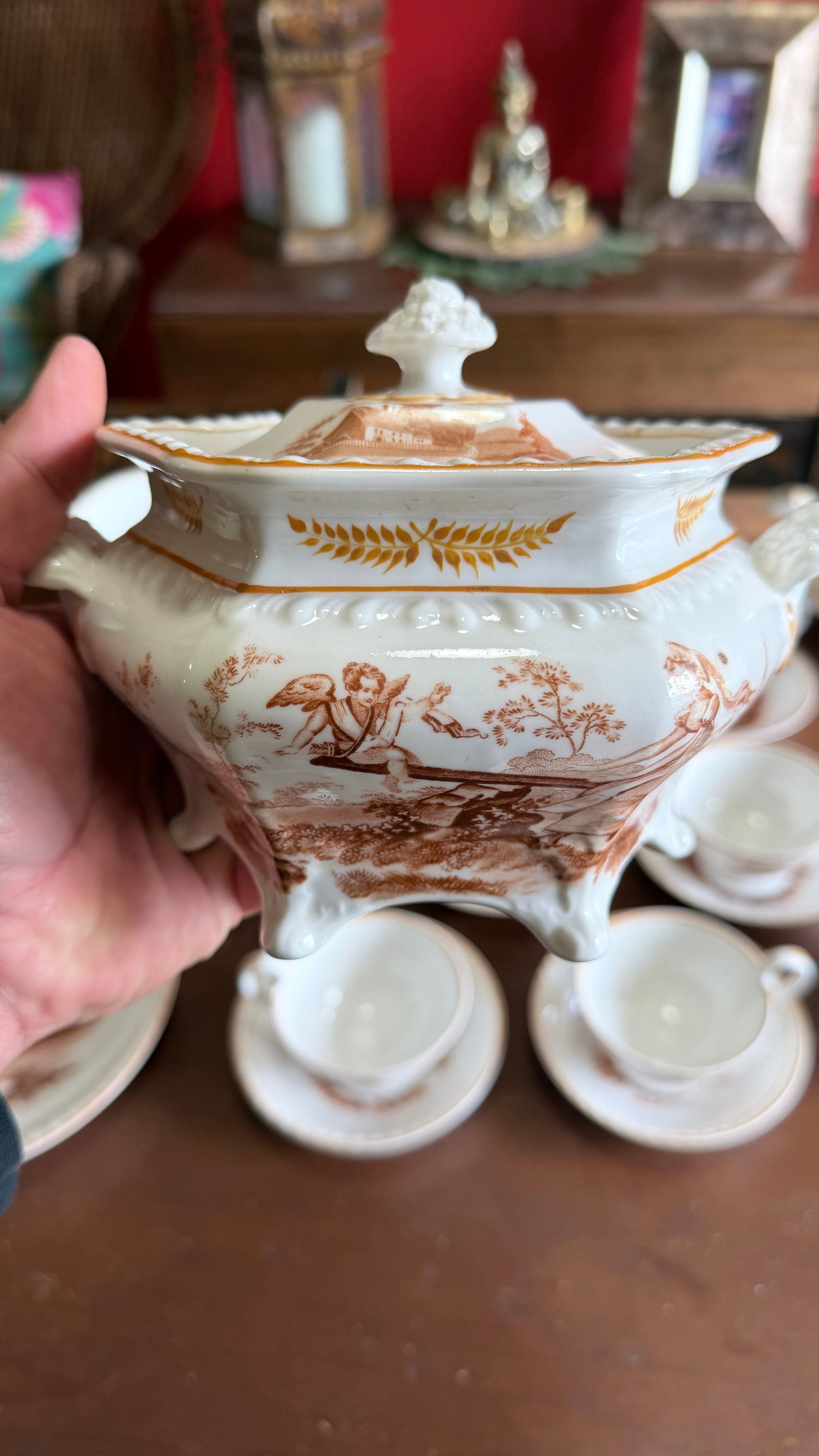 Rare Antique English Bone China Bat Printed Tea Service, by Ridgway, Pattern 1684/2, Circa 1830s - 2 - 10