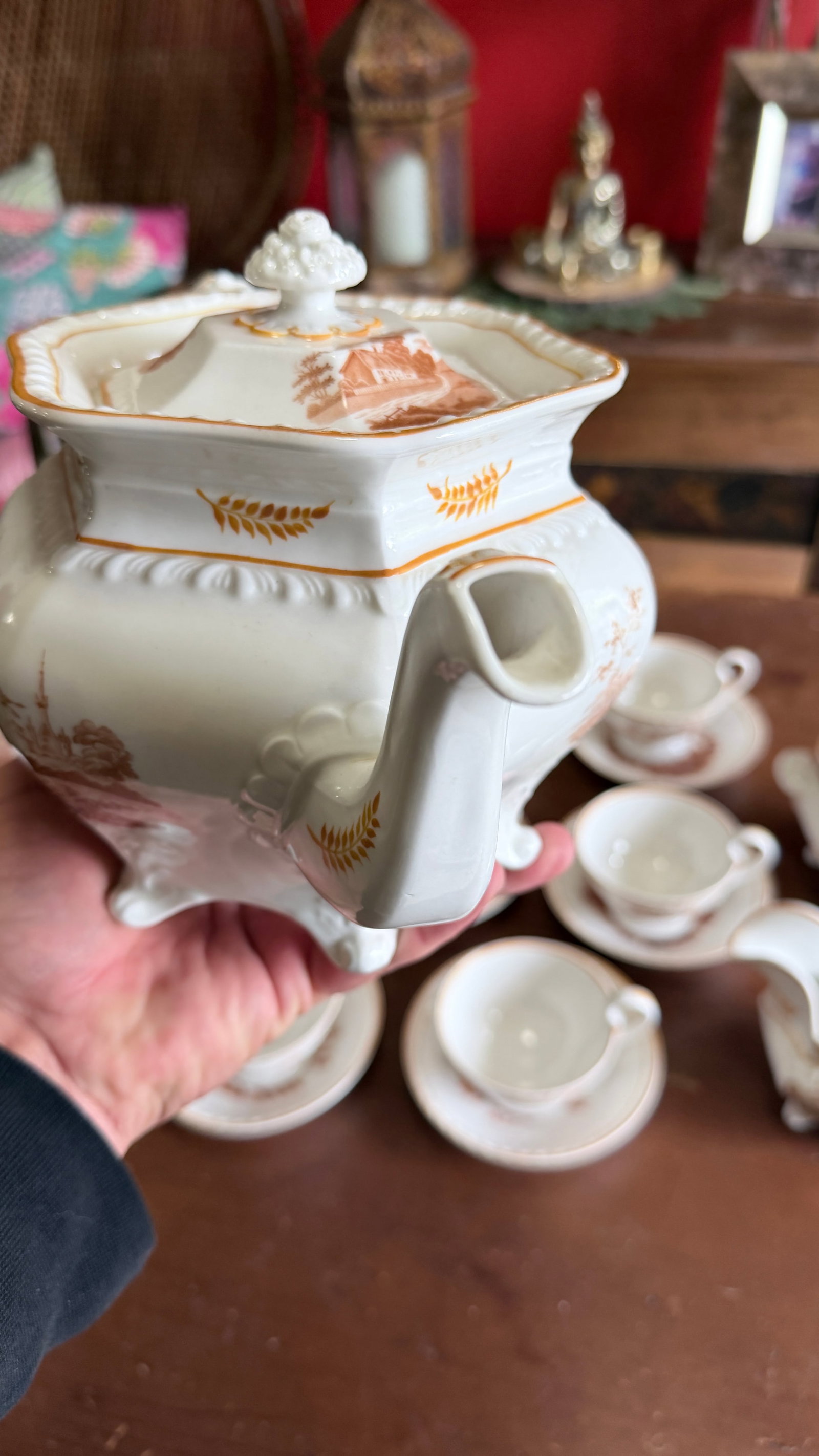 Rare Antique English Bone China Bat Printed Tea Service, by Ridgway, Pattern 1684/2, Circa 1830s - 2 - 6