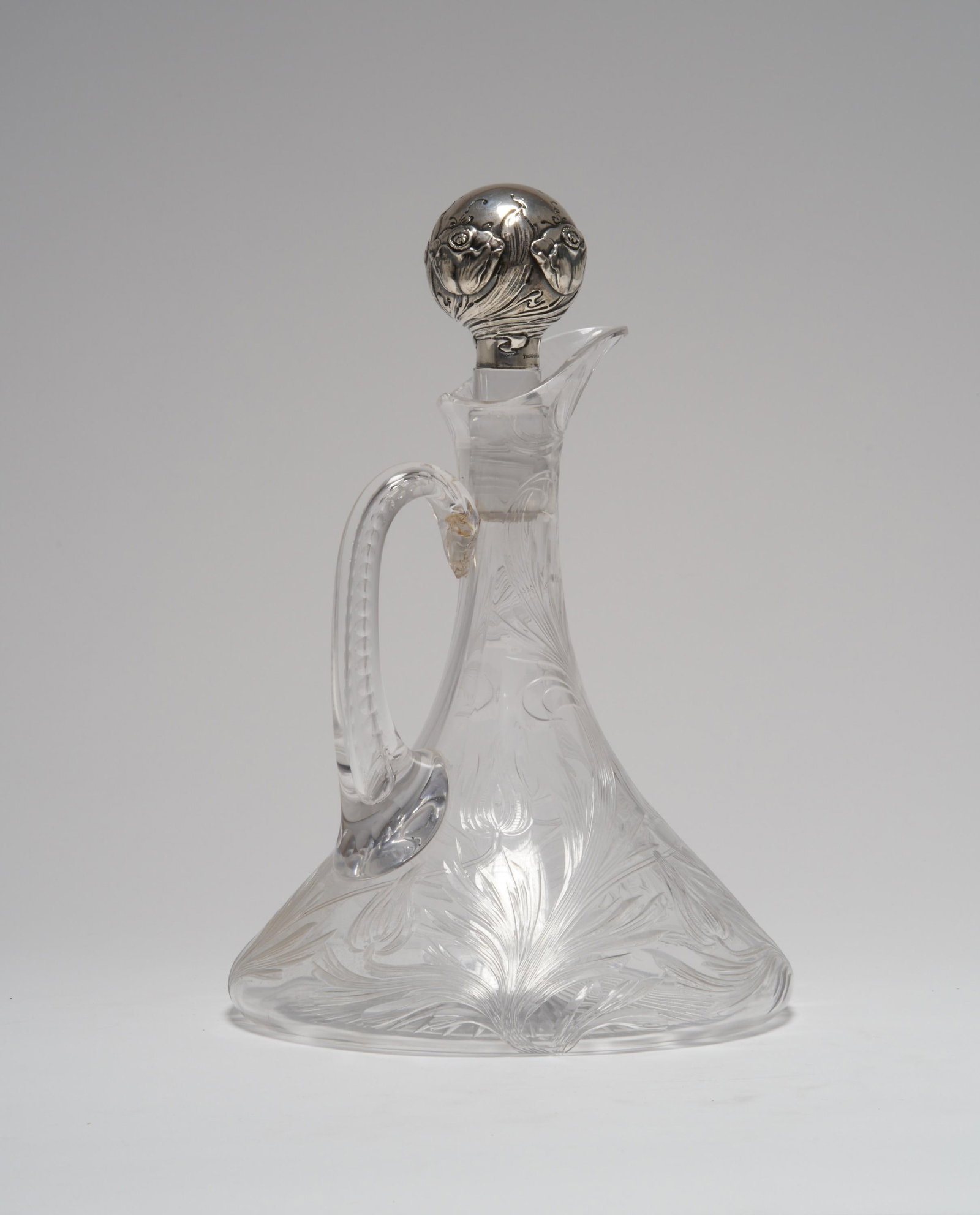 Early 20th Century Art Nouveau Cut Glass Ships Decanter With a Sterling Silver Mounted Stopper, Theo - 2