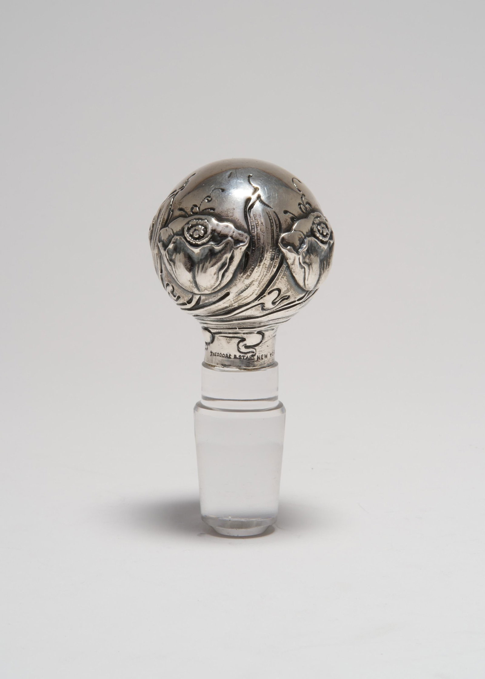 Early 20th Century Art Nouveau Cut Glass Ships Decanter With a Sterling Silver Mounted Stopper, Theo - 5