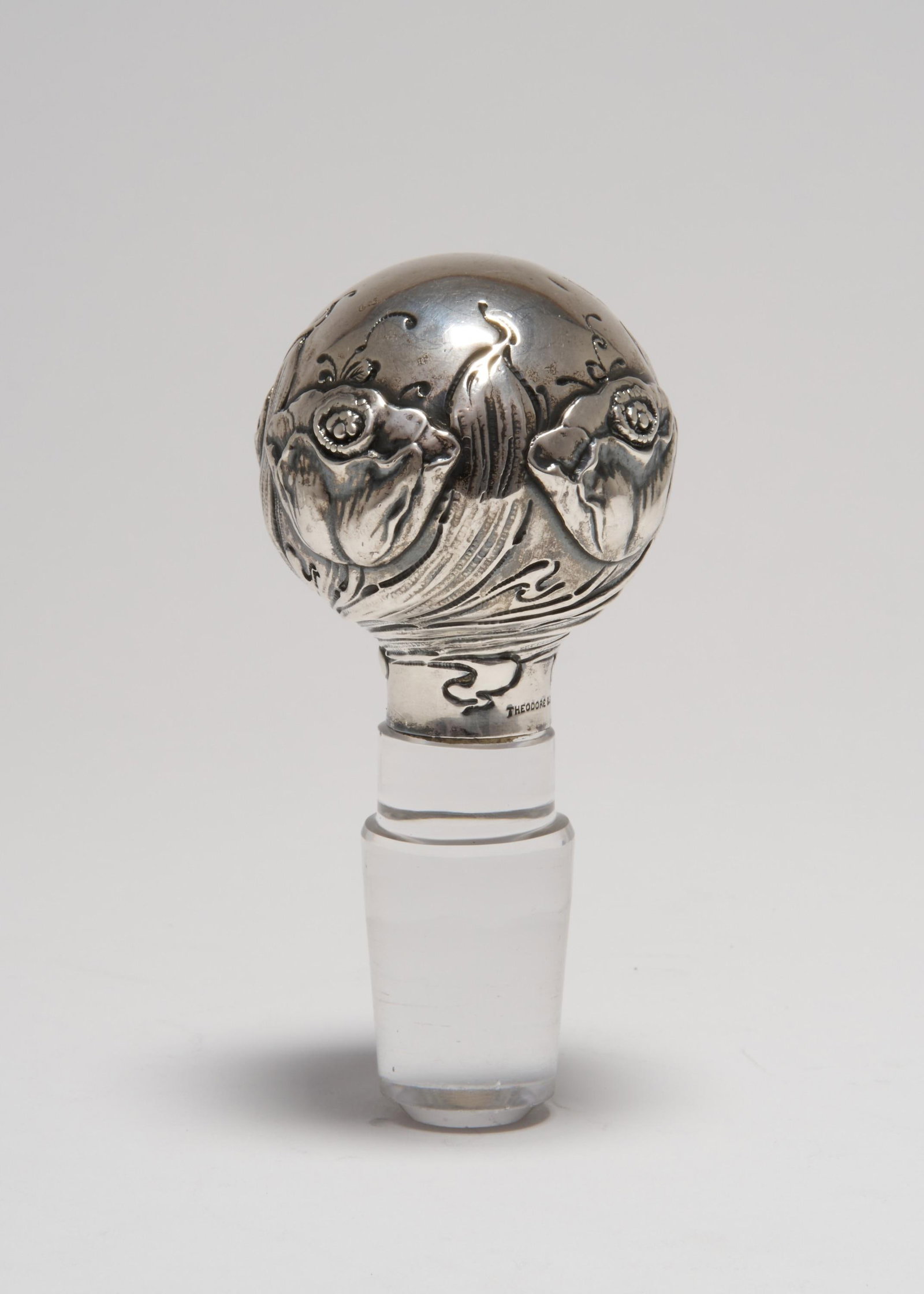 Early 20th Century Art Nouveau Cut Glass Ships Decanter With a Sterling Silver Mounted Stopper, Theo - 6