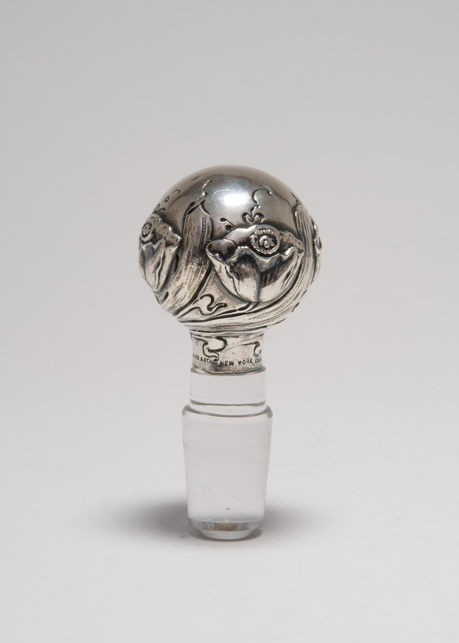 Early 20th Century Art Nouveau Cut Glass Ships Decanter With a Sterling Silver Mounted Stopper, Theo - 7