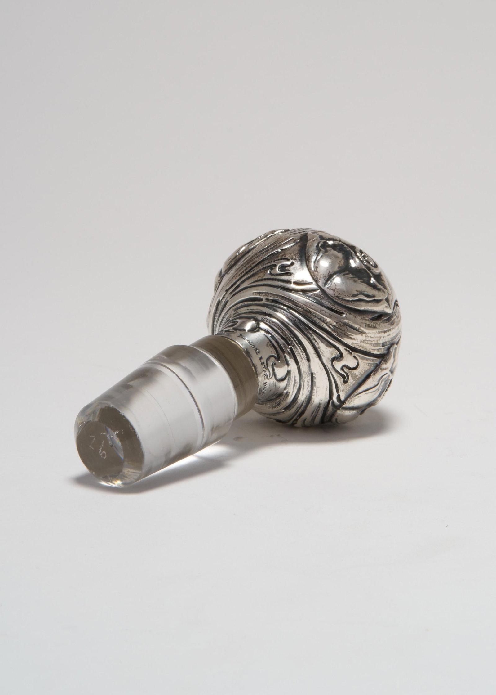 Early 20th Century Art Nouveau Cut Glass Ships Decanter With a Sterling Silver Mounted Stopper, Theo - 8