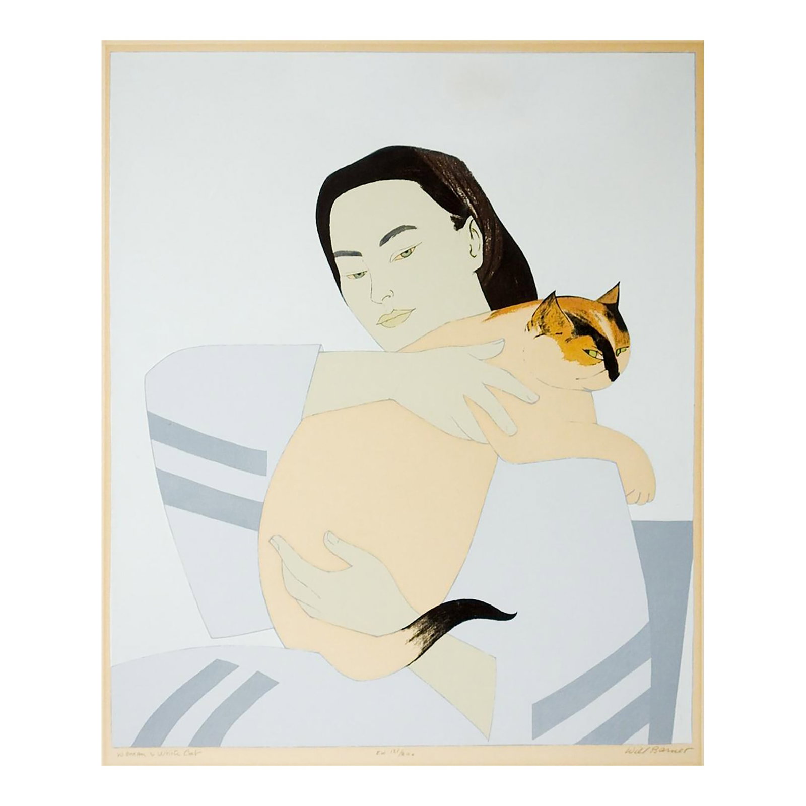 Late 20th Century Will Barnet Signed Serigraph Woman and Cat (1 of 8)