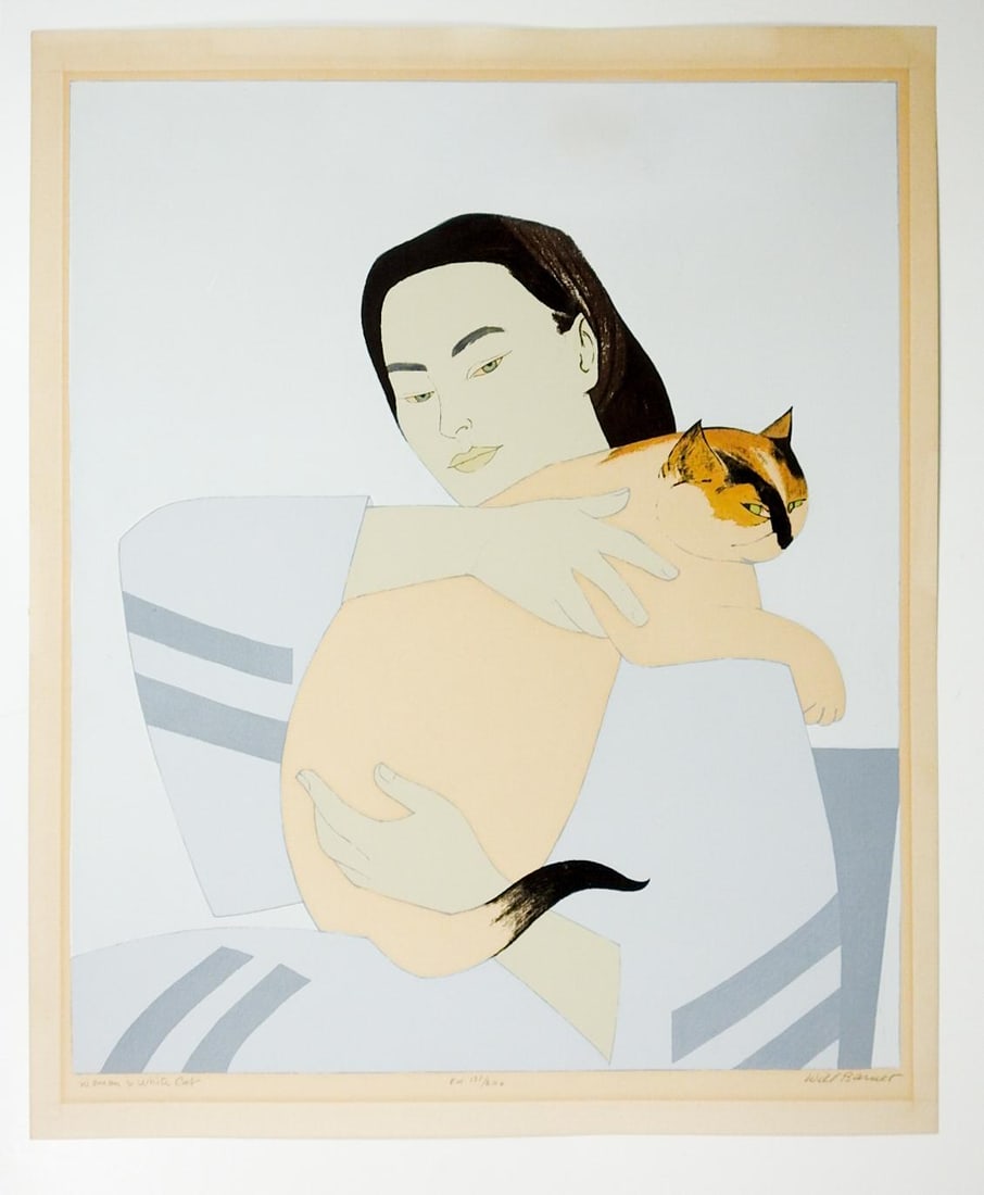 Late 20th Century Will Barnet Signed Serigraph Woman and Cat - 6