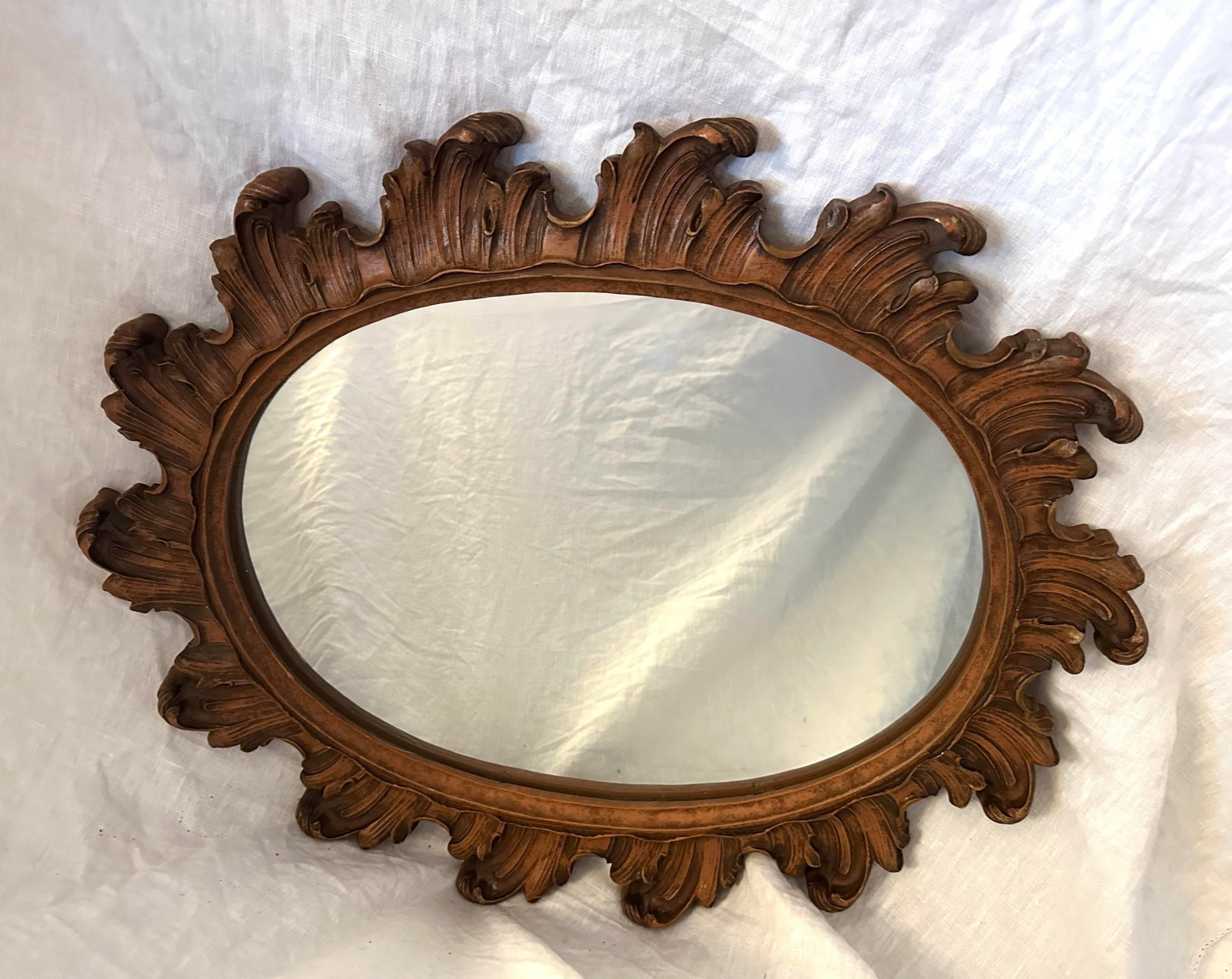 Vintage French Rococo Louis XVI Ornate Wall Mirror - 2