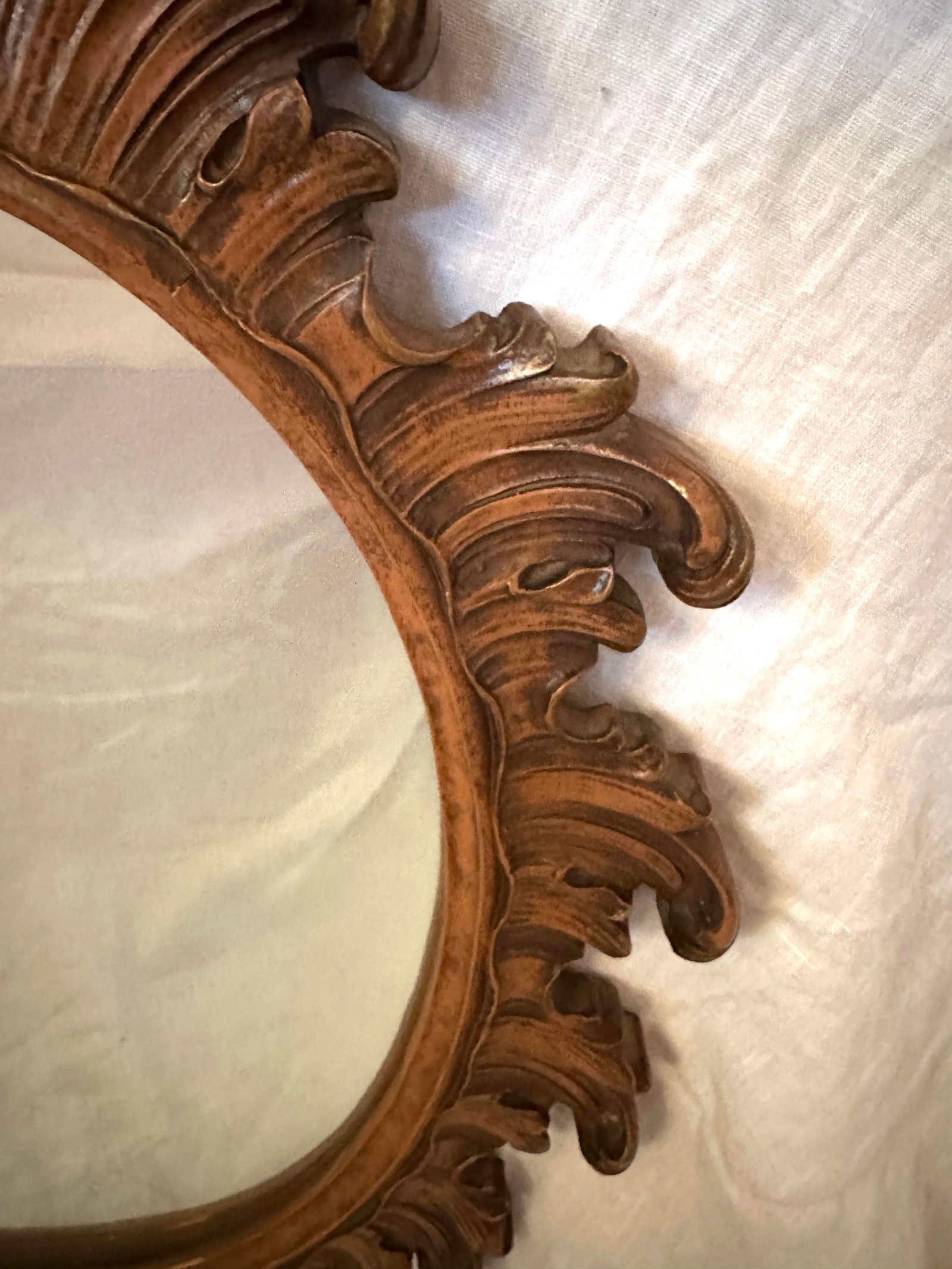 Vintage French Rococo Louis XVI Ornate Wall Mirror - 3