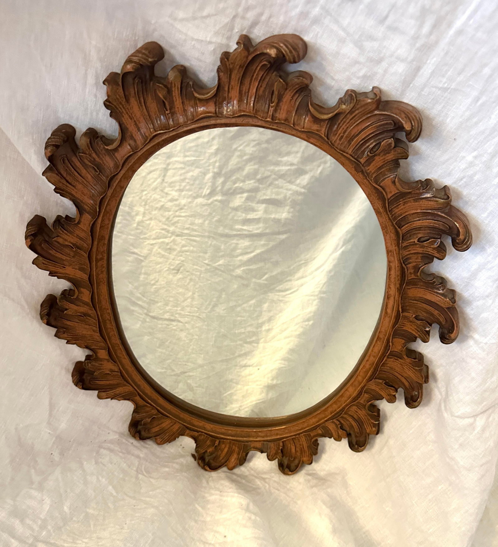 Vintage French Rococo Louis XVI Ornate Wall Mirror - 4