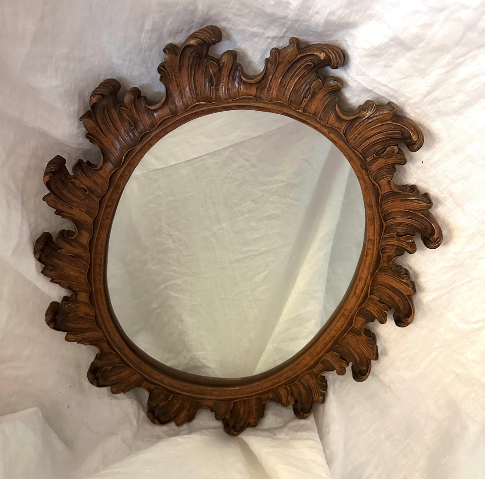 Vintage French Rococo Louis XVI Ornate Wall Mirror - 5