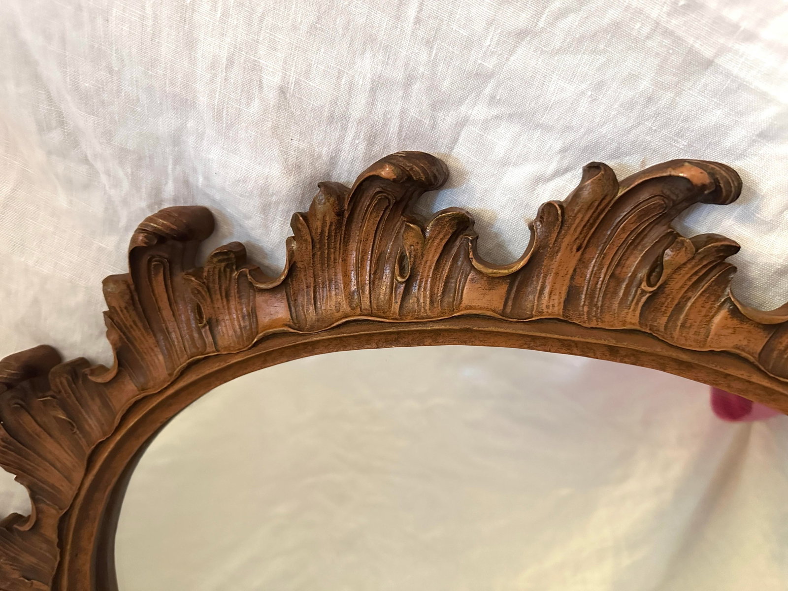 Vintage French Rococo Louis XVI Ornate Wall Mirror - 6