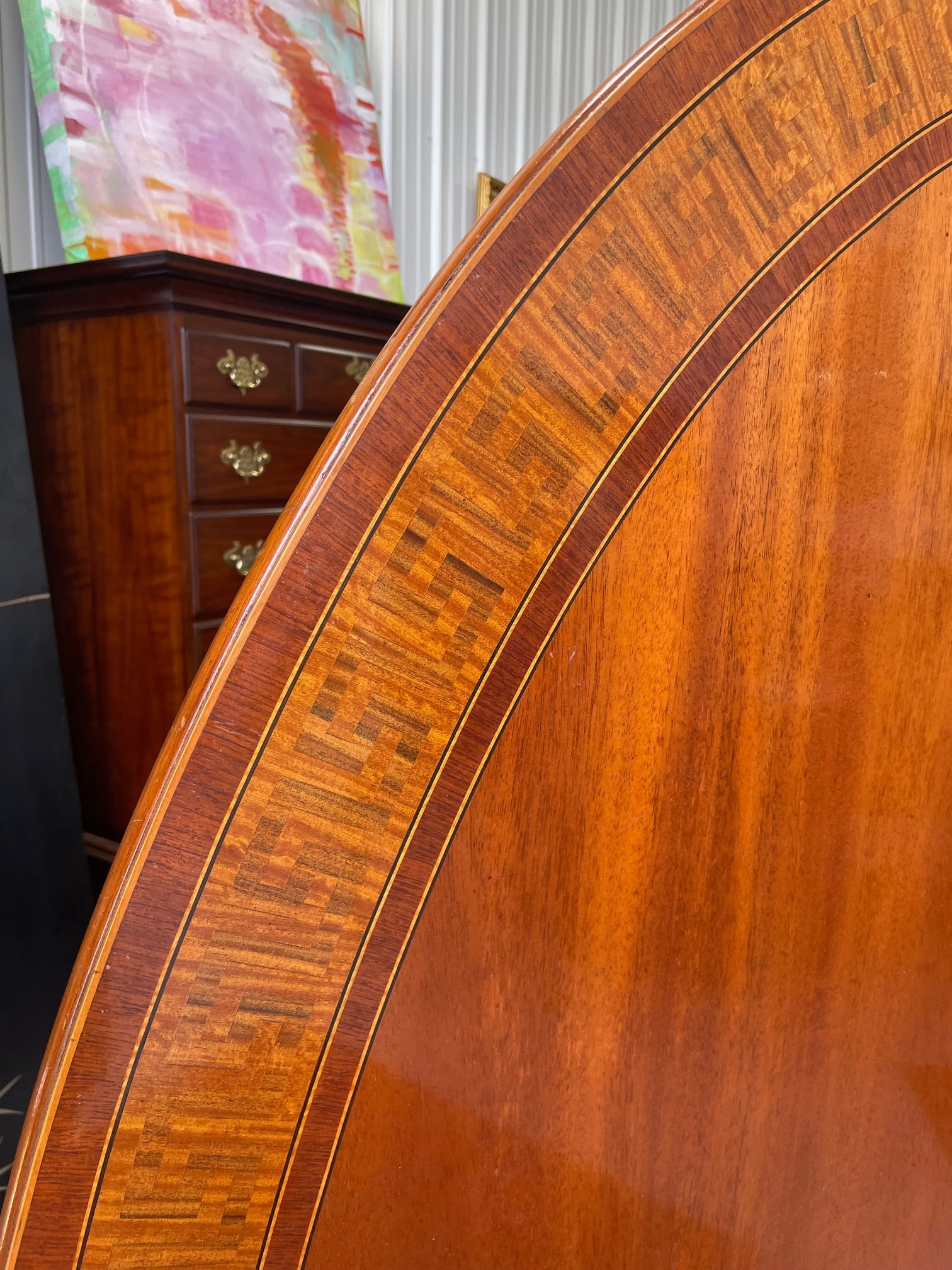 Large Oval Mahogany Tilt-Top Table - 4