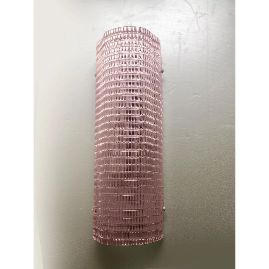 Diamanted Pink Rectangular Murano Glass Wall - Set of Two - 3