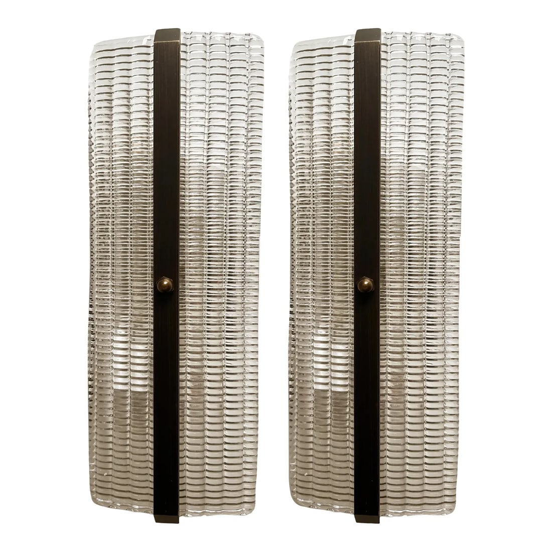 Contemporary Rectangular Diamond-Motif Murano Glass Sconces "” Set of Four - 2