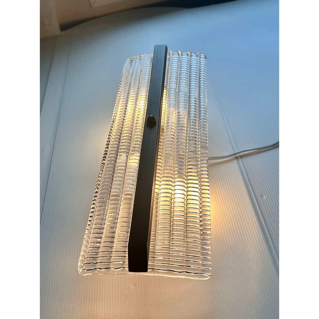 Contemporary Rectangular Diamond-Motif Murano Glass Sconces "” Set of Four - 8