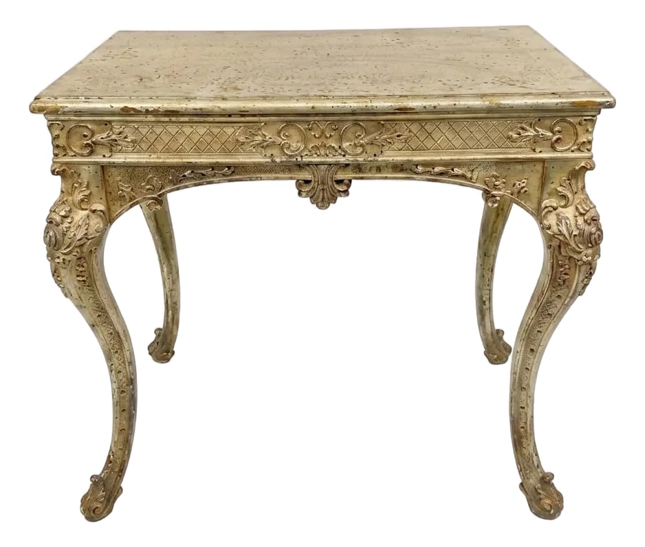 1960s Turner MFG Co Gilt Center Table - Maison Jansen Style: Turning the Past into Stunning Decor for Today. This Turtle and Crane curated acquisition is a breathtaking tribute to the timeless glamour of Hollywood Regency design. Unlike mass-produced modern