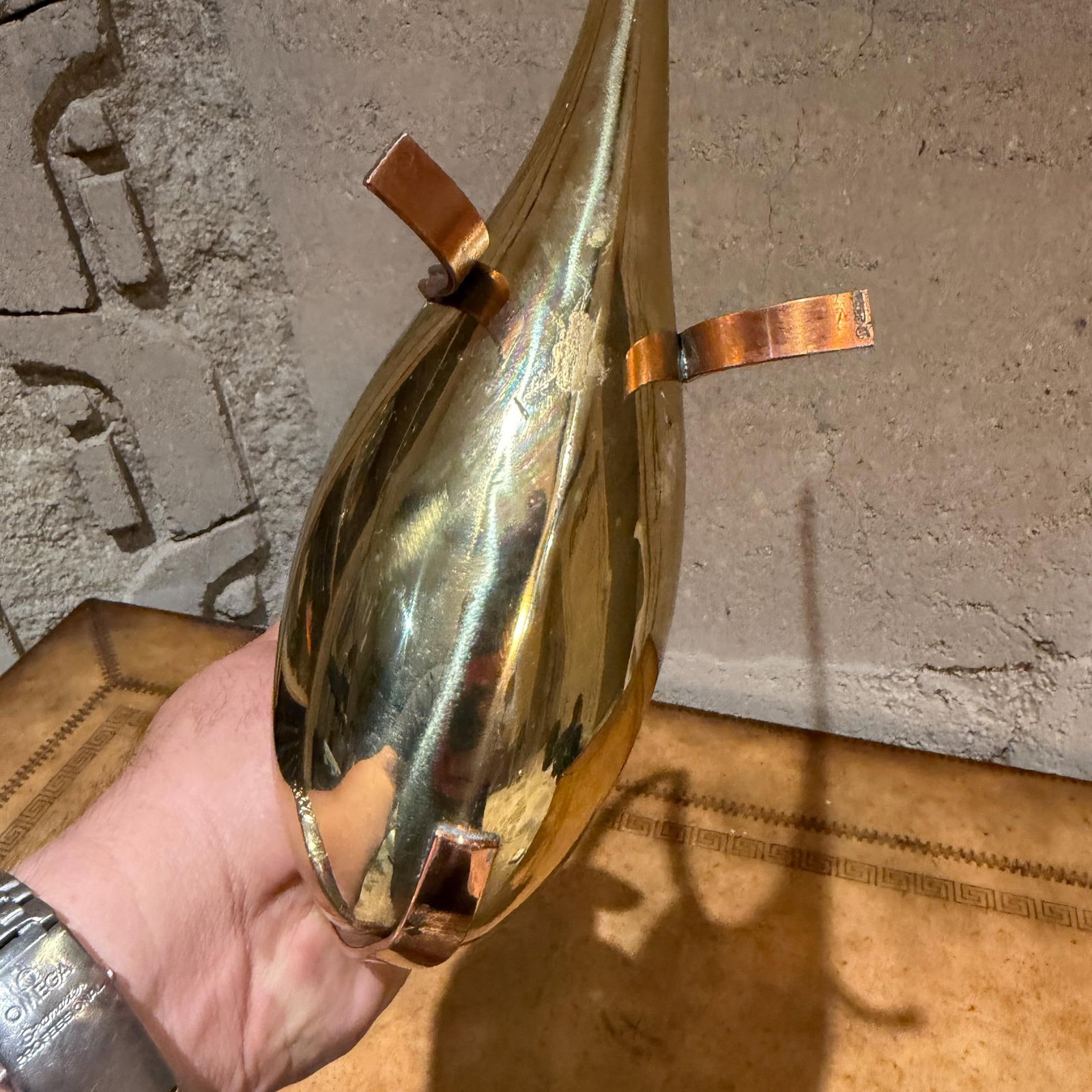 Mid-Century Modern Brass Watering Can Ariosa Carl Aubock GÃ¼nter Kupetz Era - 12