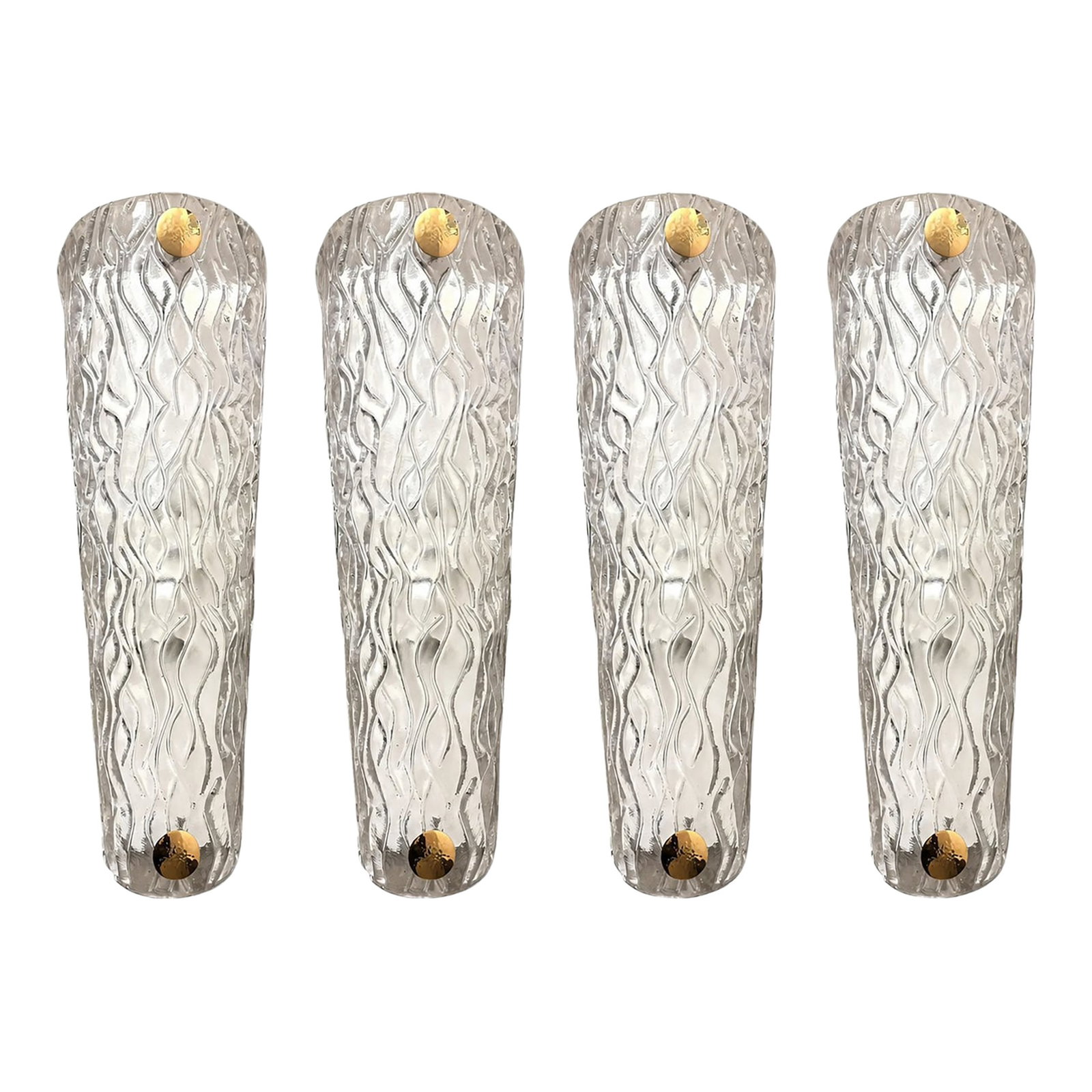 Monumental Clear Murano Glass Wall Sconces From Italy – Set of Four (1 of 7)