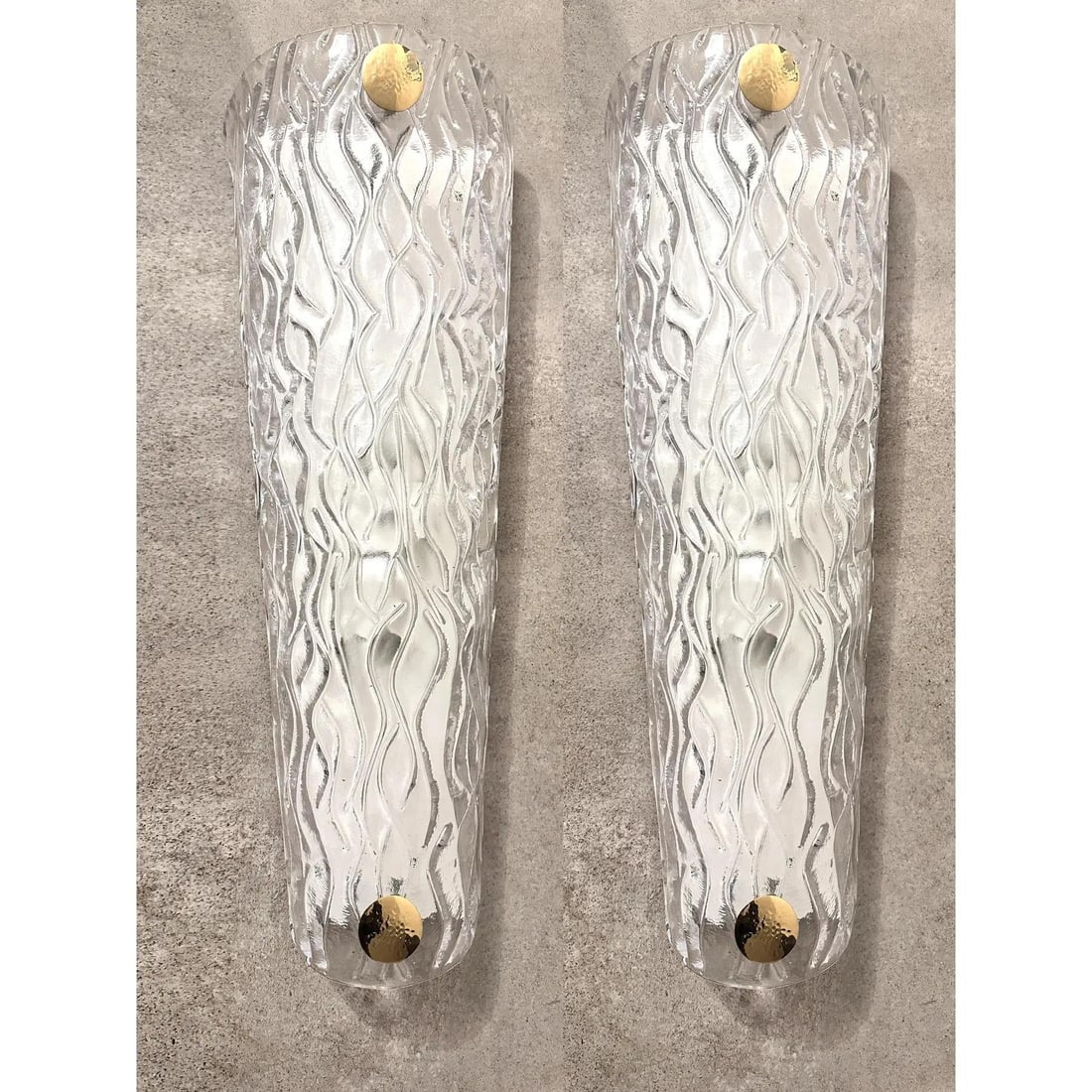 Monumental Clear Murano Glass Wall Sconces From Italy – Set of Four - 3