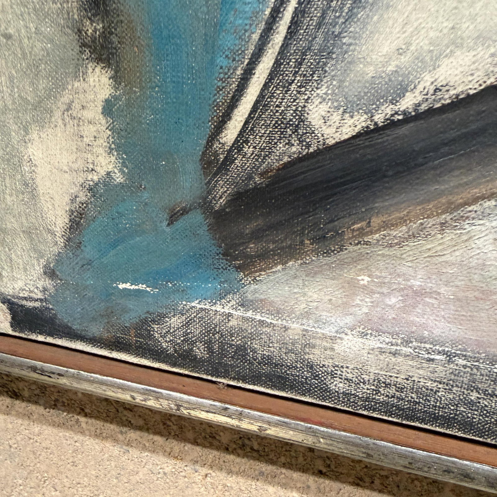 Oil in Canvas Signed Gorge W Gunther Abstract Expressionism Mid-Century Mod Painting - 11