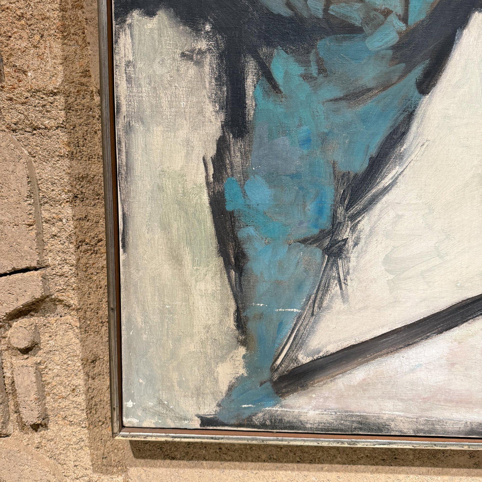 Oil in Canvas Signed Gorge W Gunther Abstract Expressionism Mid-Century Mod Painting - 6