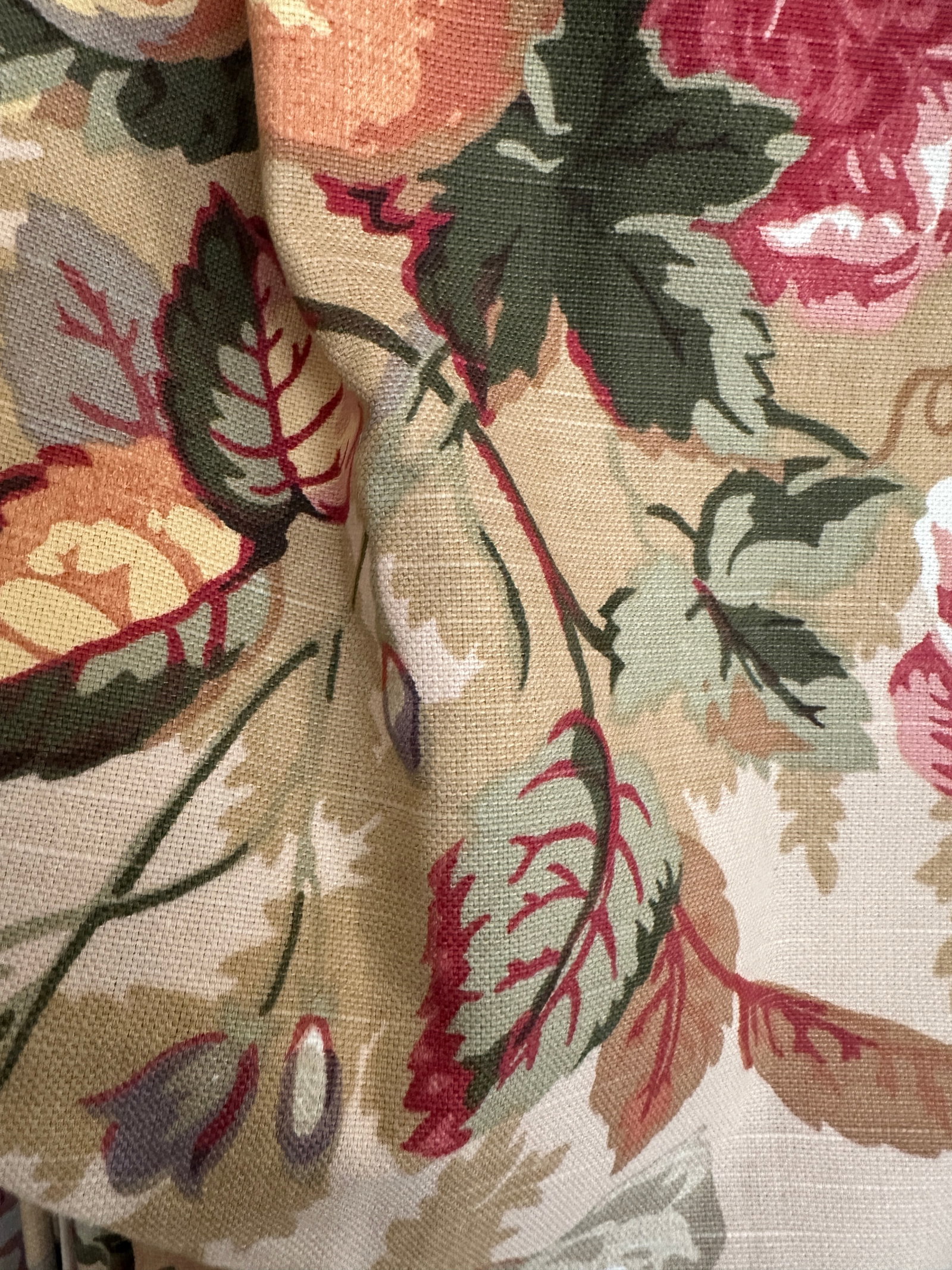 Vintage Thomasville Floral Vallance & 2 Panel Drape Set - 8