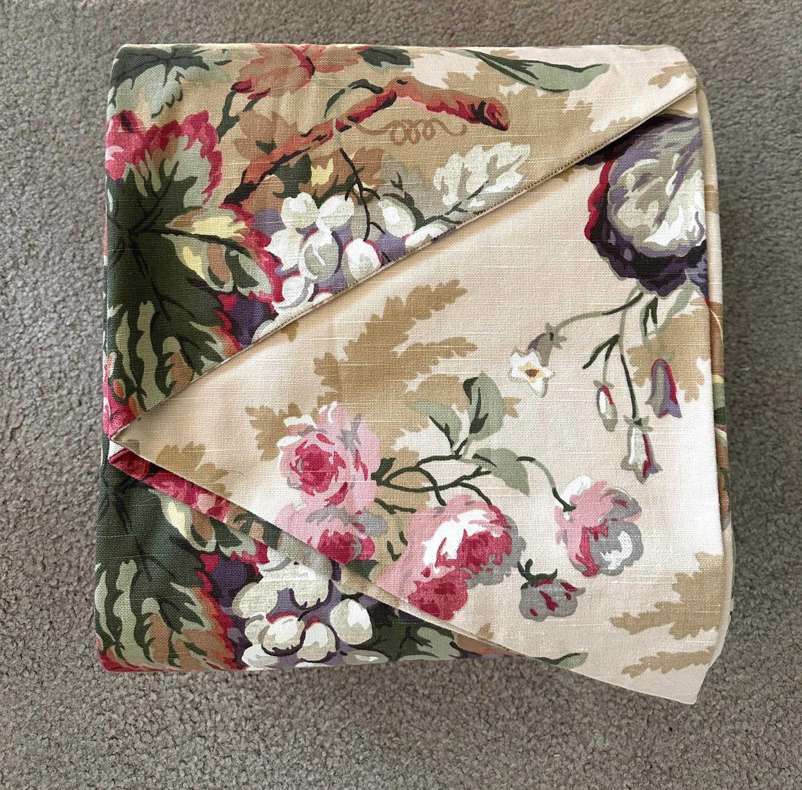 Vintage Thomasville Floral Vallance & 2 Panel Drape Set - 9
