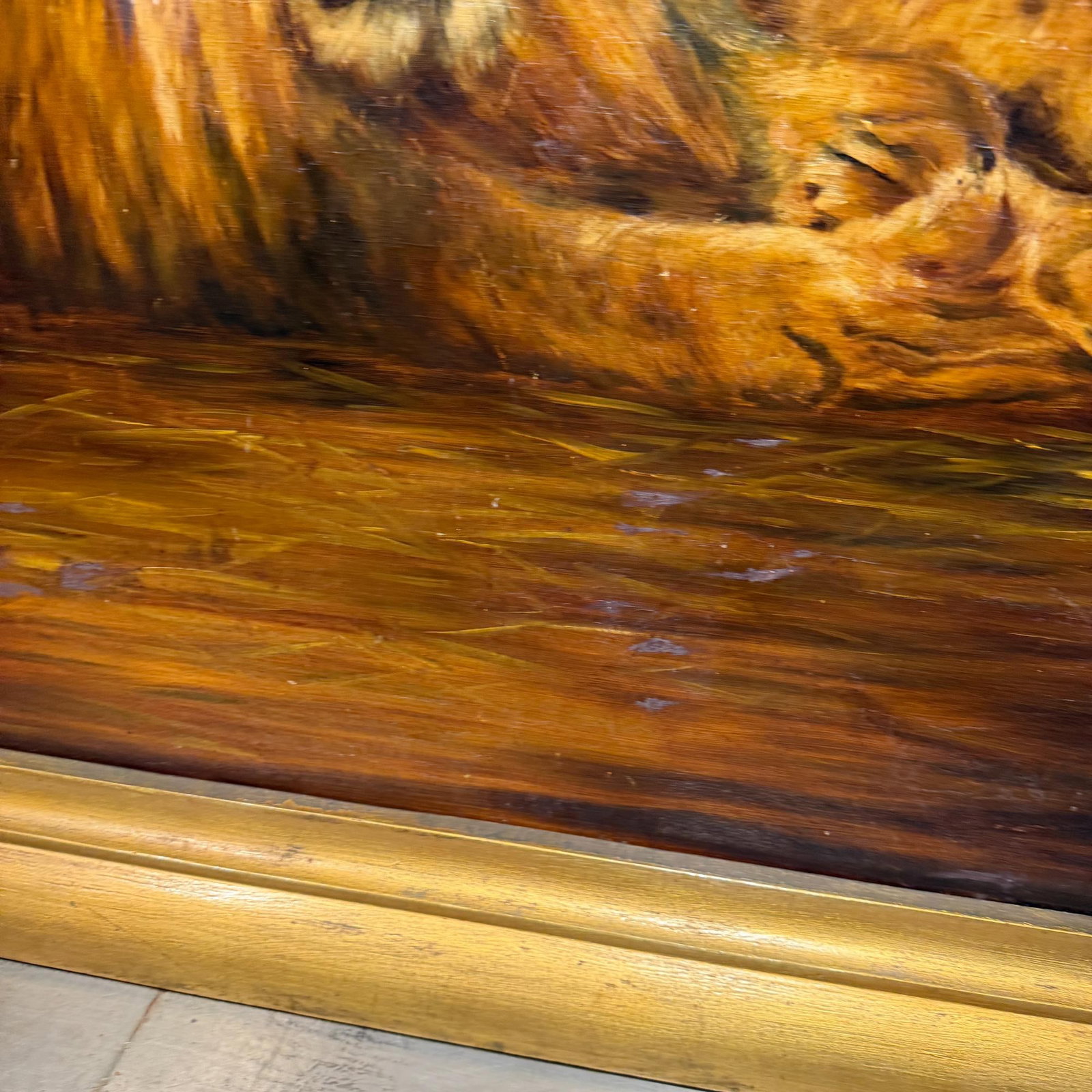 Oil Canvas Reproduction Repose the British Lion by the Hungarian Géza Vastagh - 4