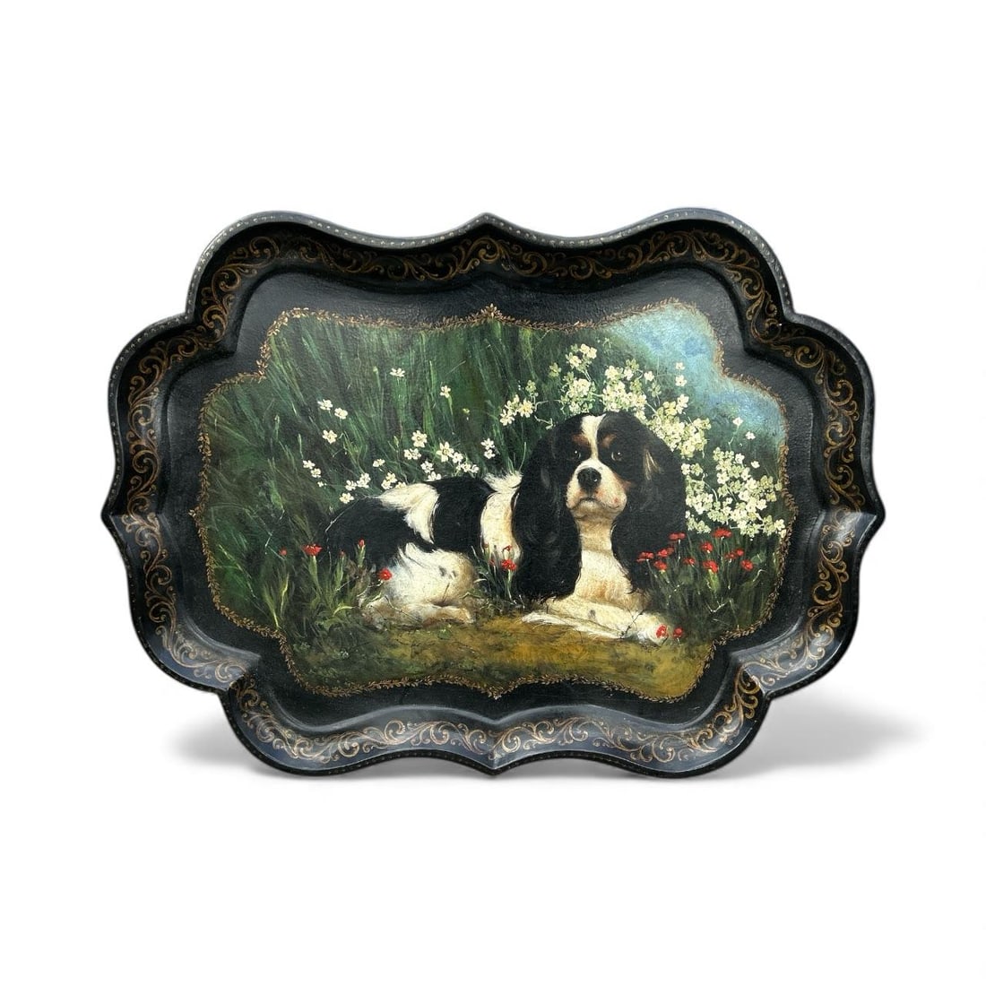 Hand Painted Vintage Paper Mache Tray - 2