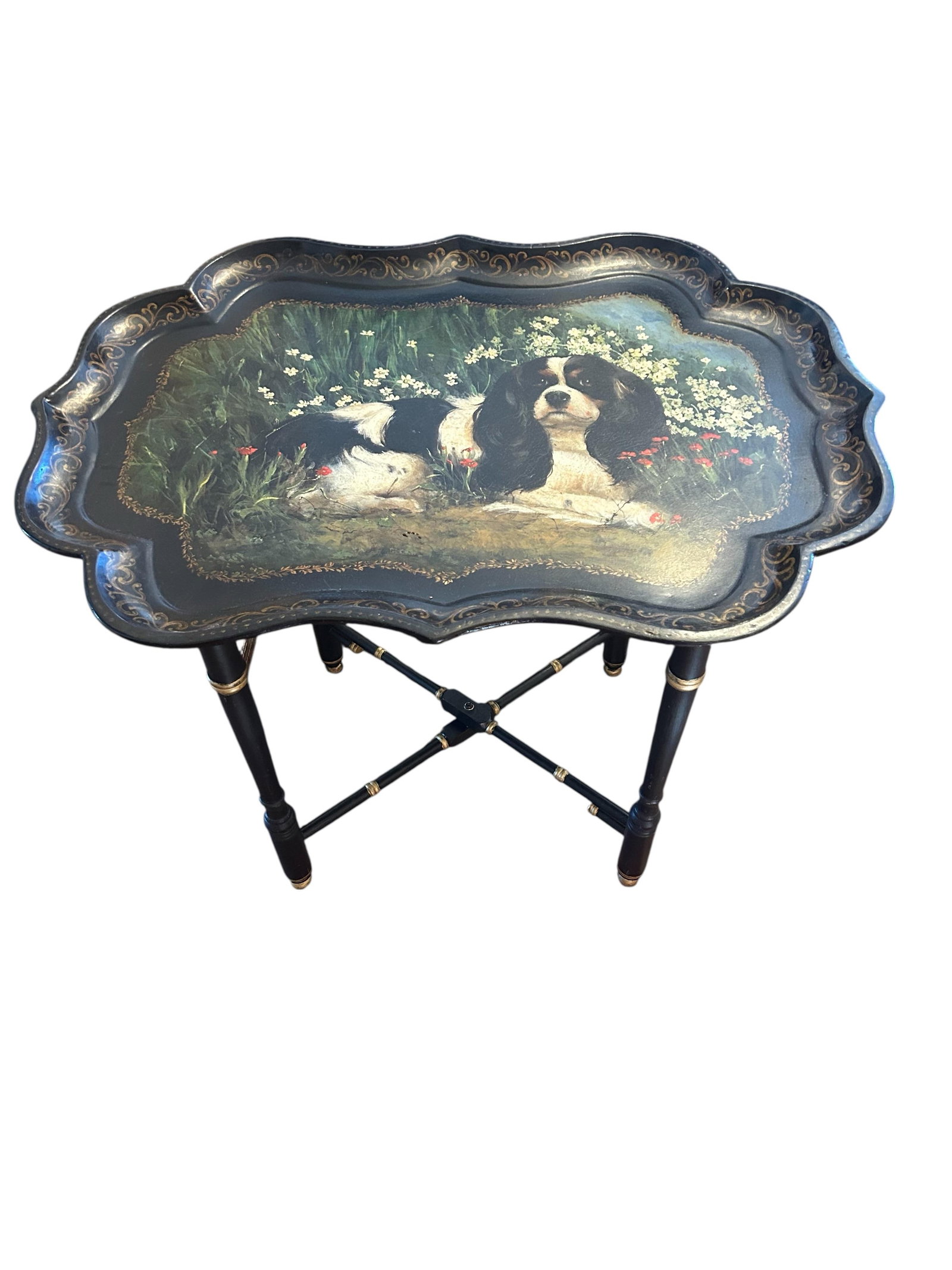 Hand Painted Vintage Paper Mache Tray - 4