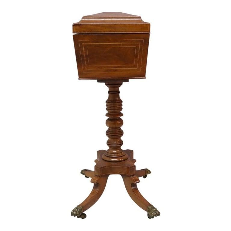English Rosewood Tea Caddy With Satinwood Banding & Claw Feet 19thC - 11