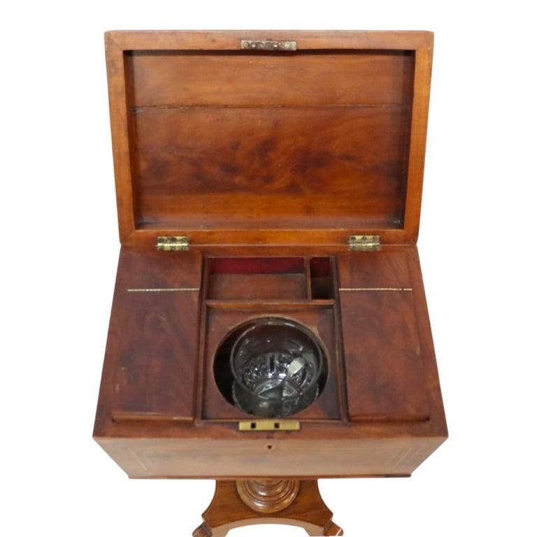 English Rosewood Tea Caddy With Satinwood Banding & Claw Feet 19thC - 8