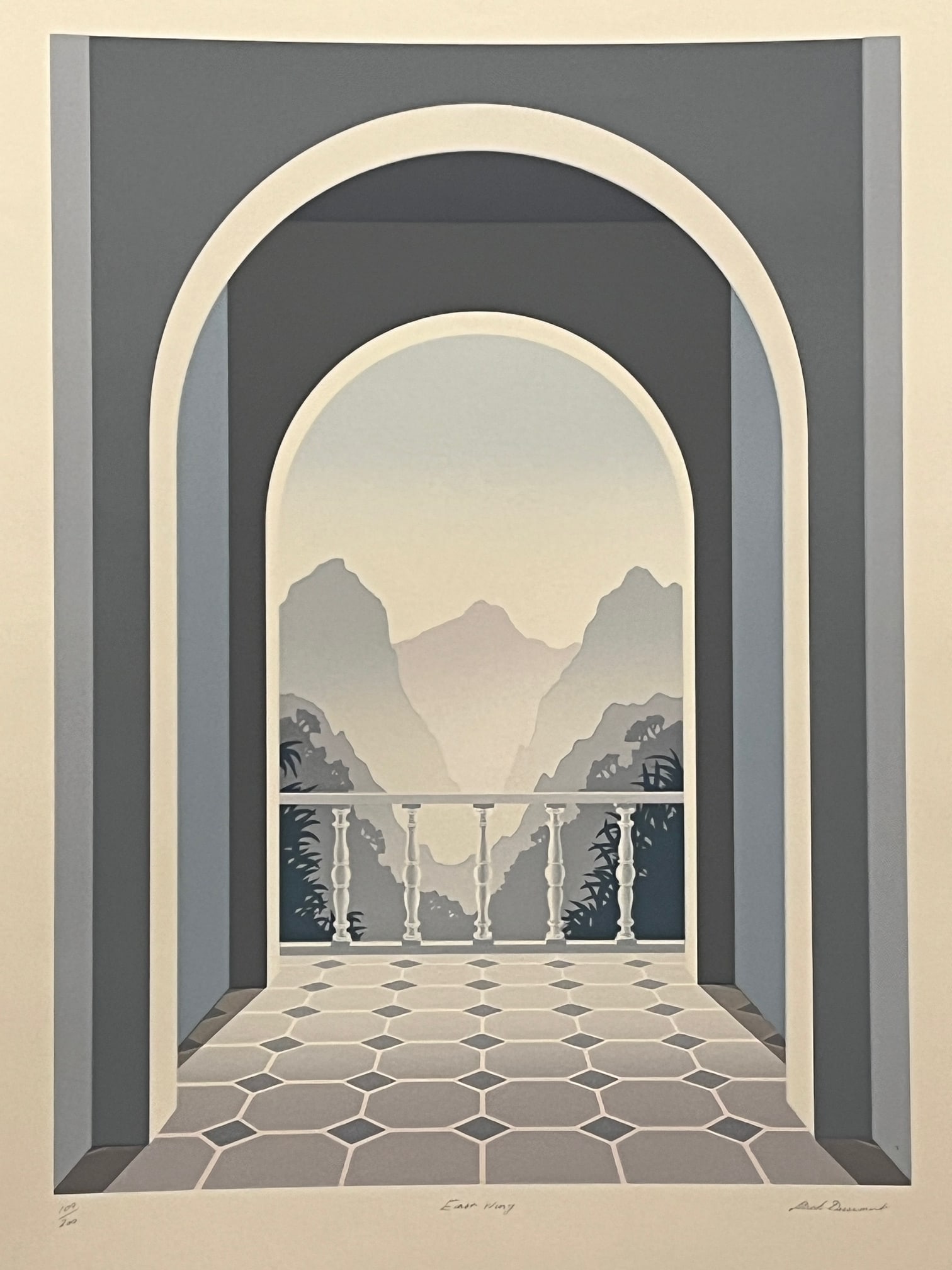 1980s Mick Durrant Signed Serigraph Pair East Wing & West Wing Limited Edition Prints - 11
