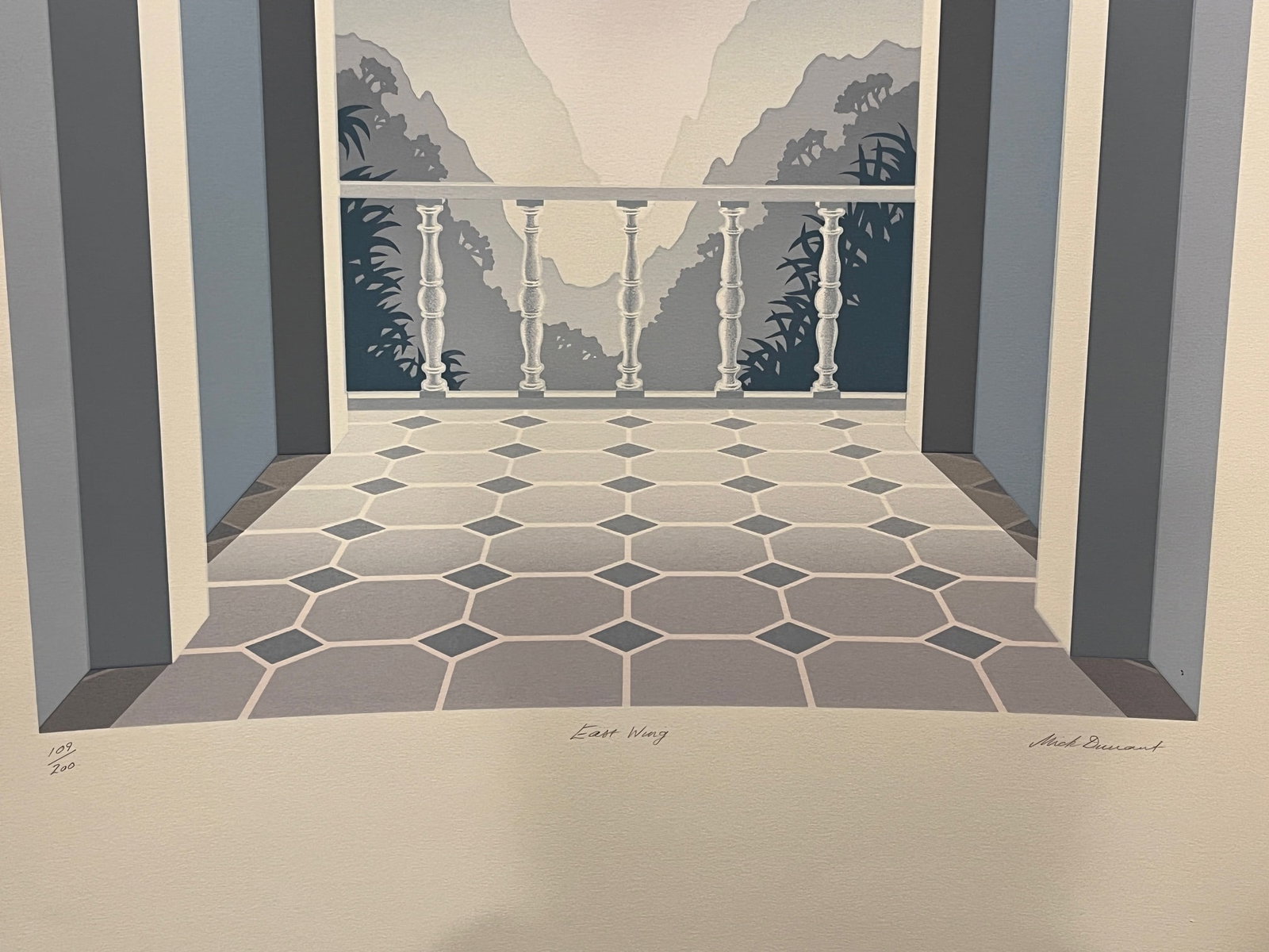 1980s Mick Durrant Signed Serigraph Pair East Wing & West Wing Limited Edition Prints - 13