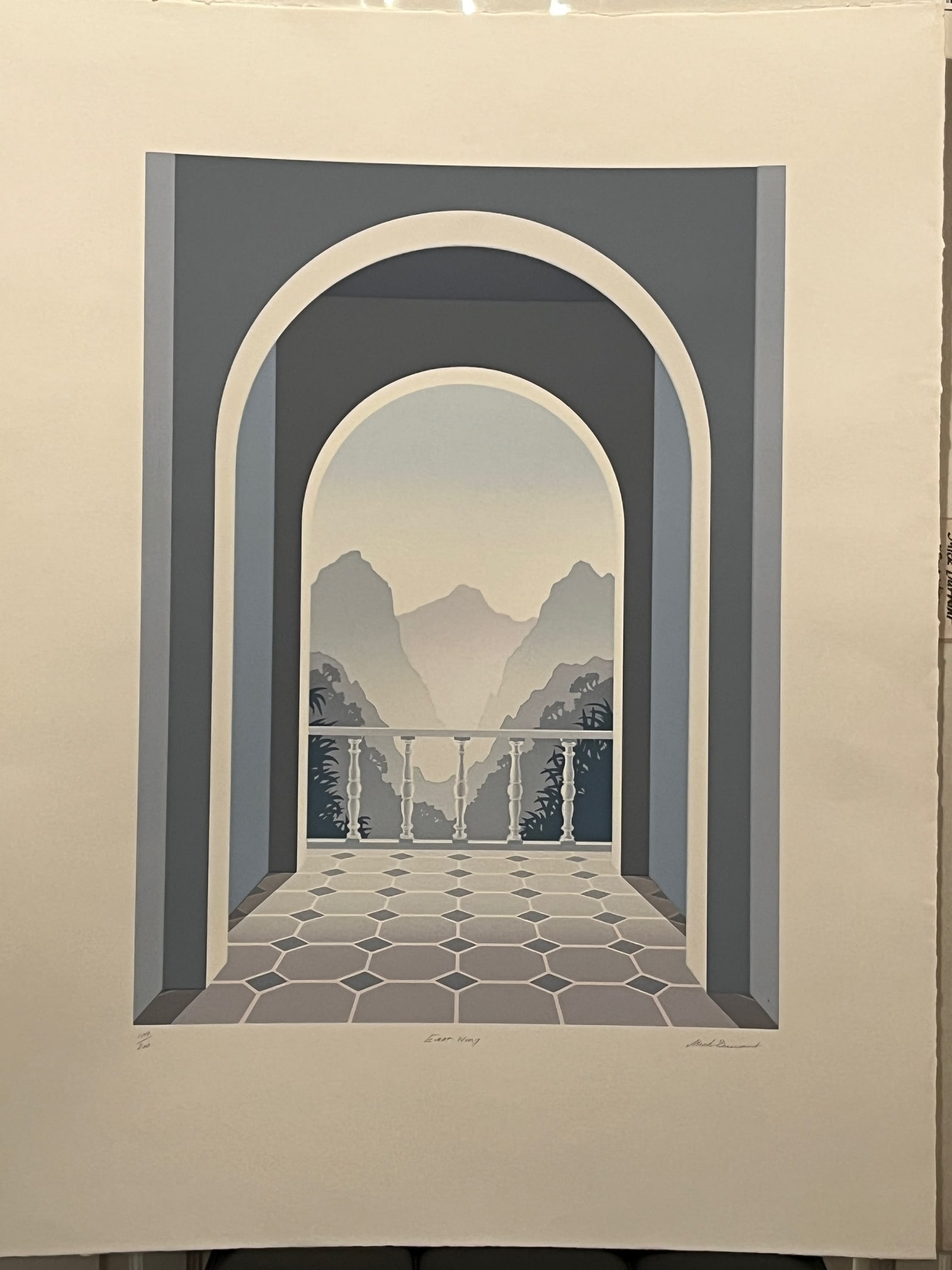 1980s Mick Durrant Signed Serigraph Pair East Wing & West Wing Limited Edition Prints - 14