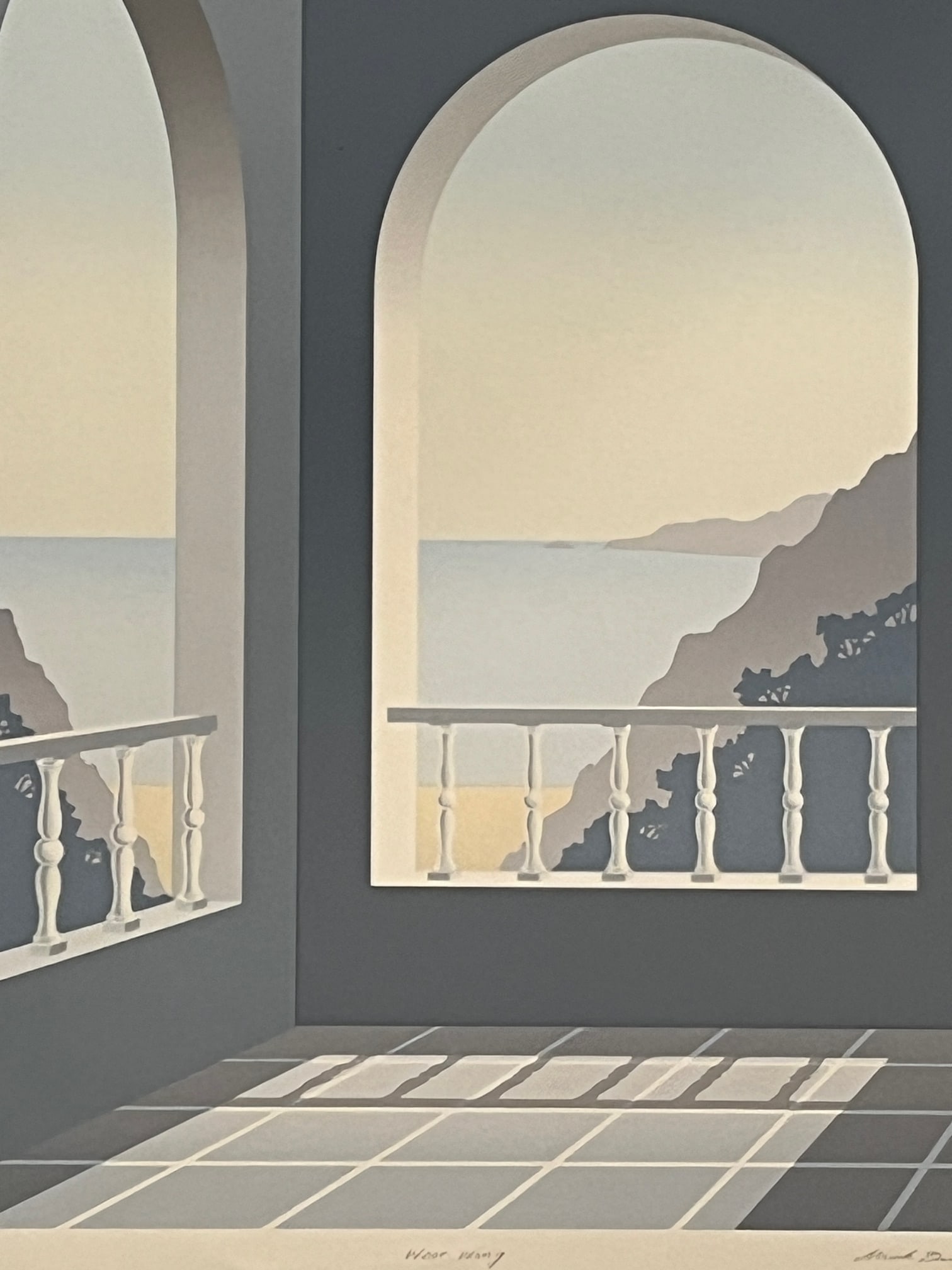1980s Mick Durrant Signed Serigraph Pair East Wing & West Wing Limited Edition Prints - 3