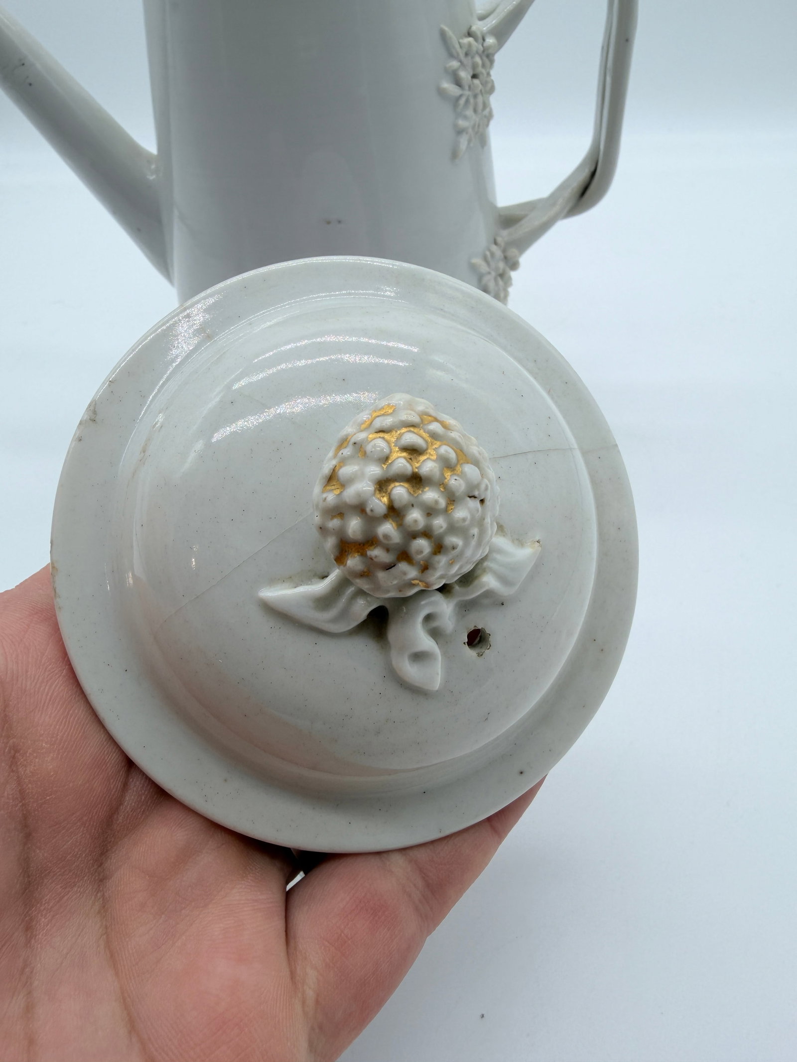 Antique Chinese Export White Porcelain Teapot With Lid, Circa 1800 - 10
