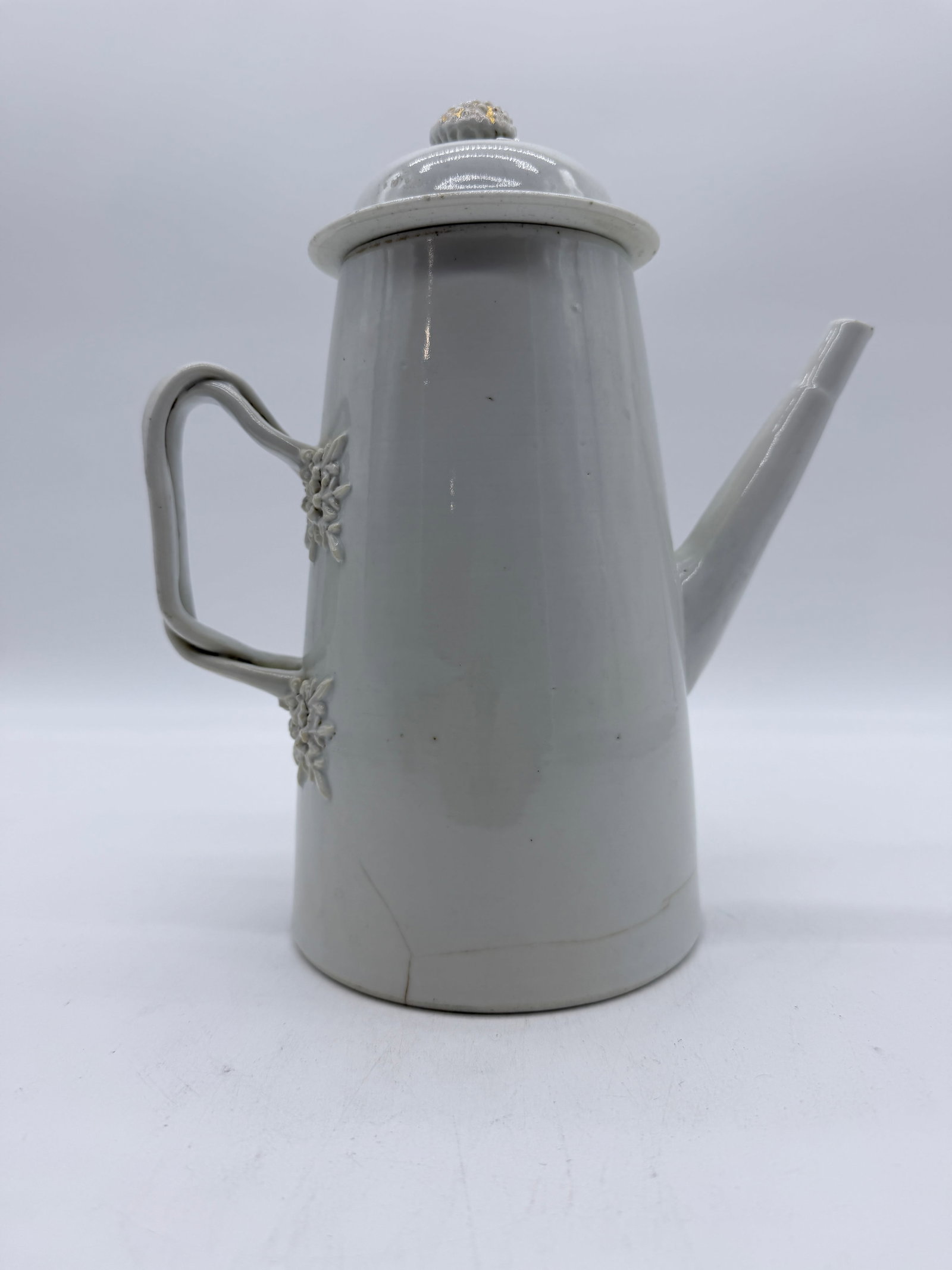 Antique Chinese Export White Porcelain Teapot With Lid, Circa 1800 - 2