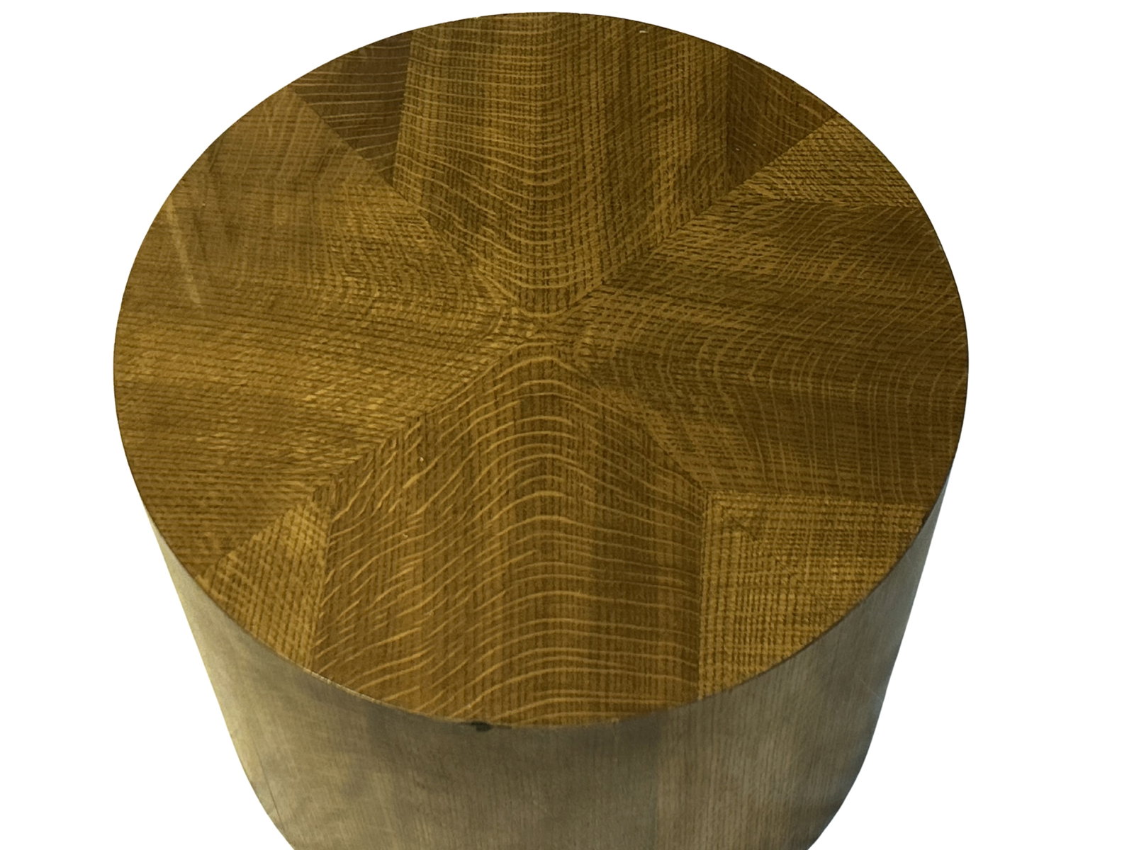 Vintage Henredon Mid-Century Modern Walnut Drum Coffee Table With Thick Glass Top – Harvey - 5