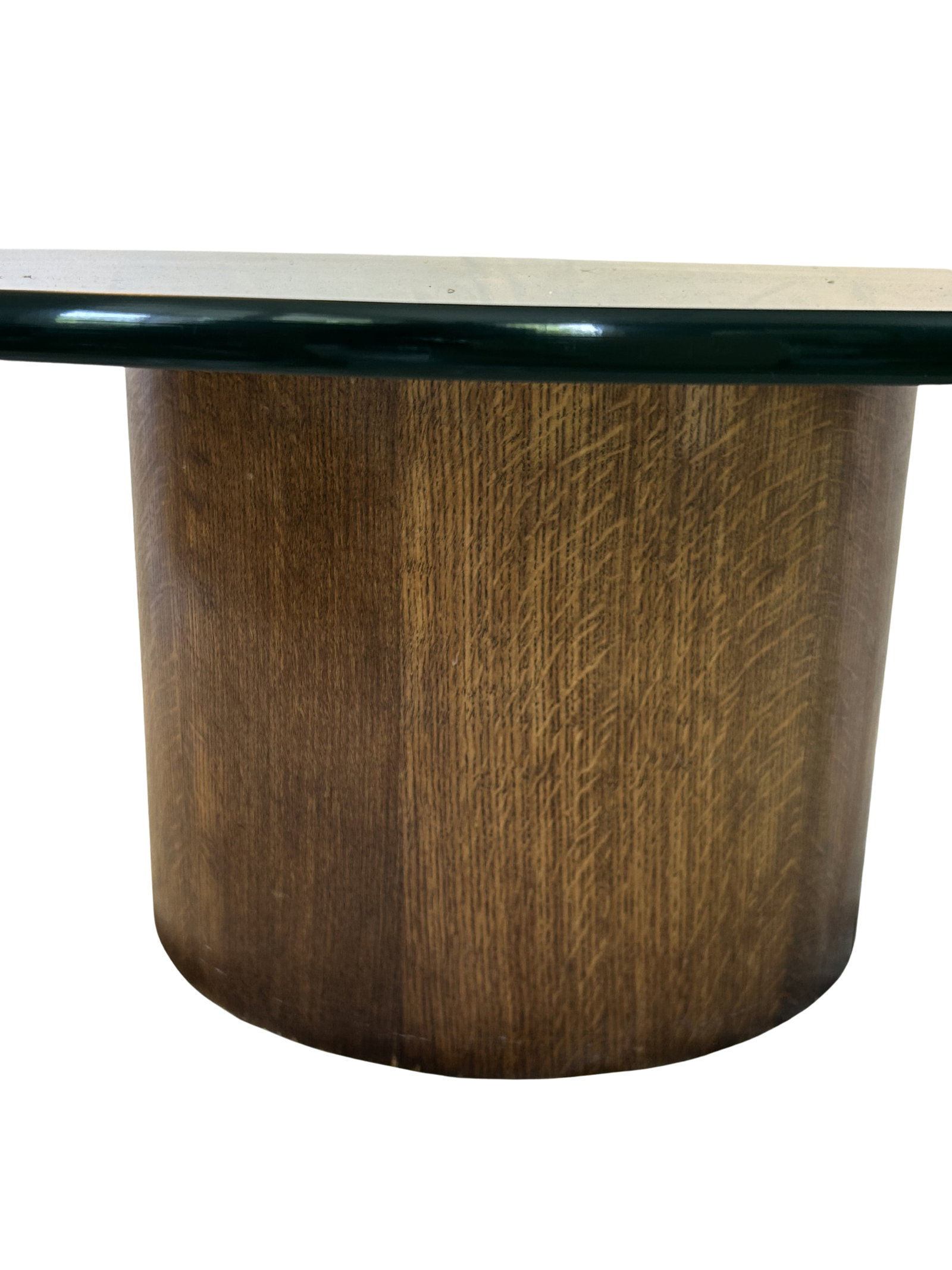 Vintage Henredon Mid-Century Modern Walnut Drum Coffee Table With Thick Glass Top – Harvey - 6