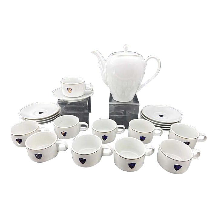 1960s Rare Western Airlines Ceramic China Coffee Service - Coffee Pot & 10 Cups & Saucers - 21 pcs (1 of 4)