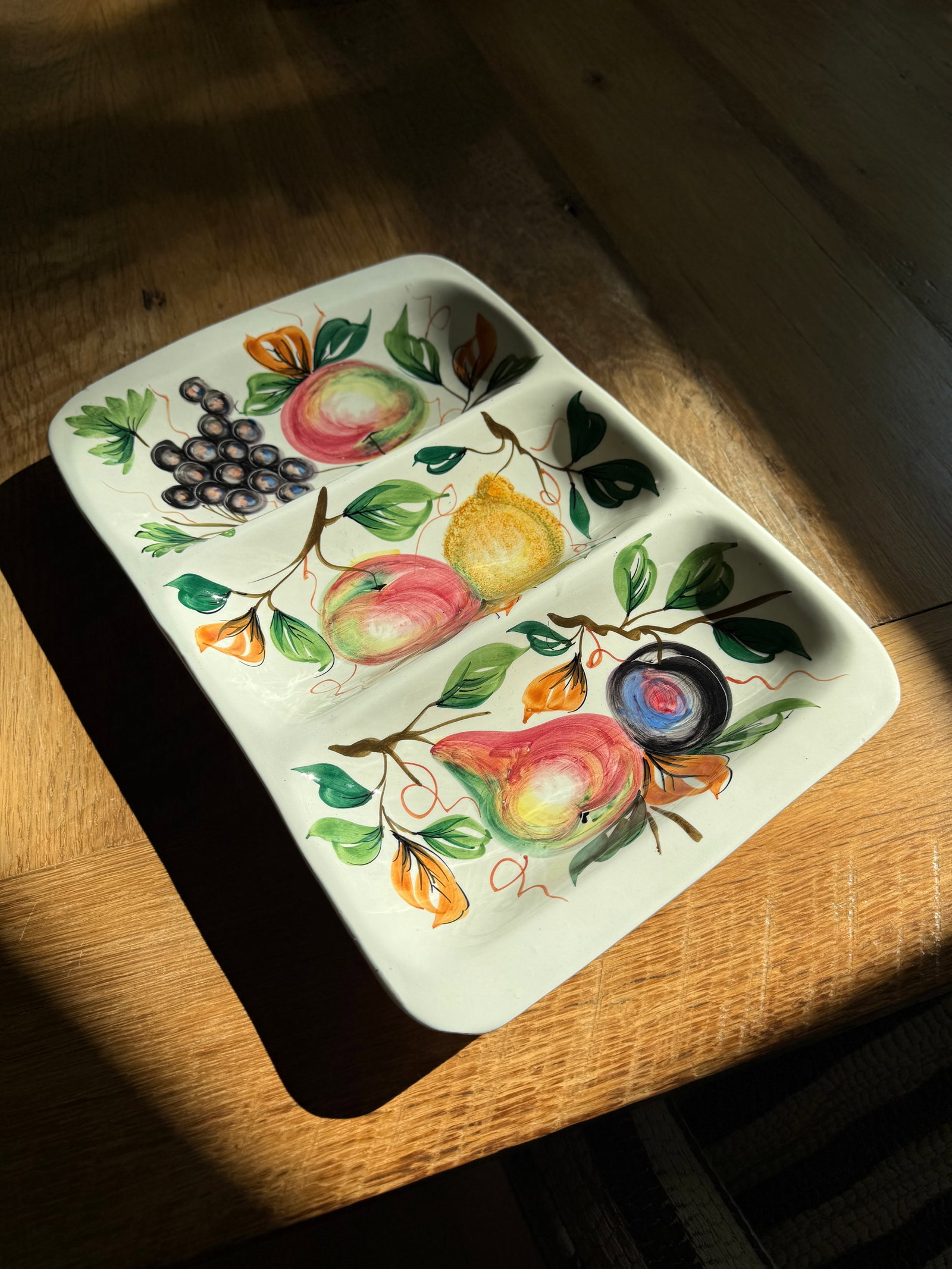 1950s Italian Hand Painted Fruit Serving Platter Ceramic - 2