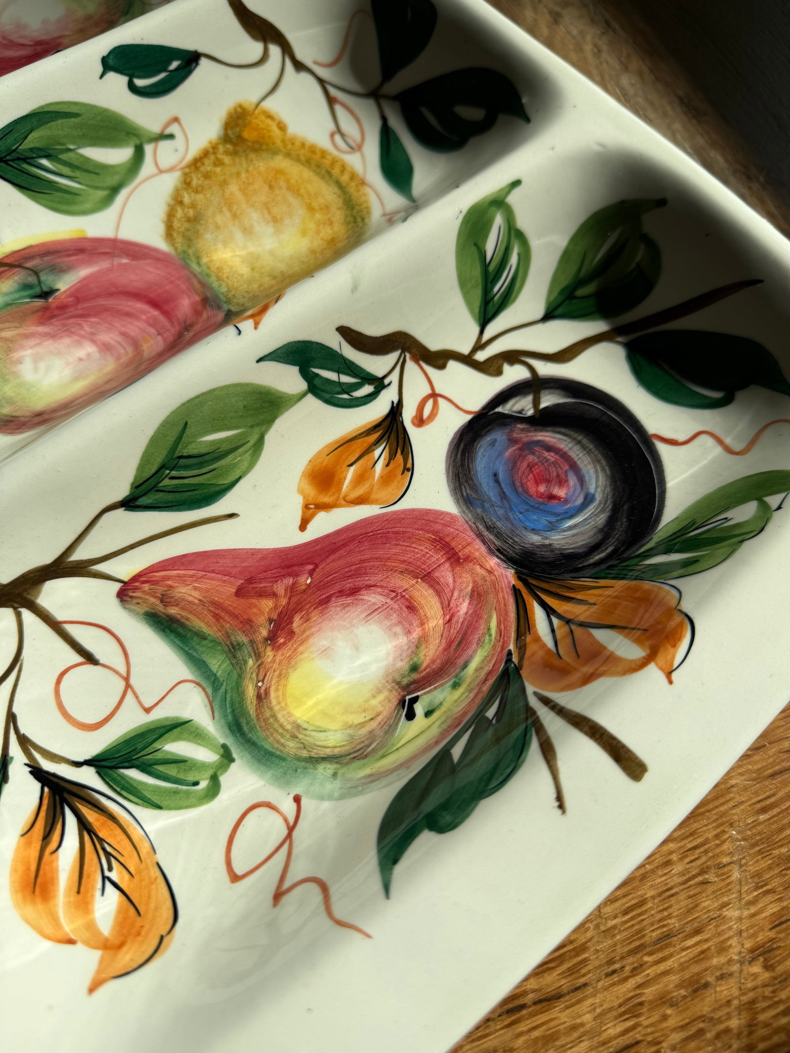 1950s Italian Hand Painted Fruit Serving Platter Ceramic - 3