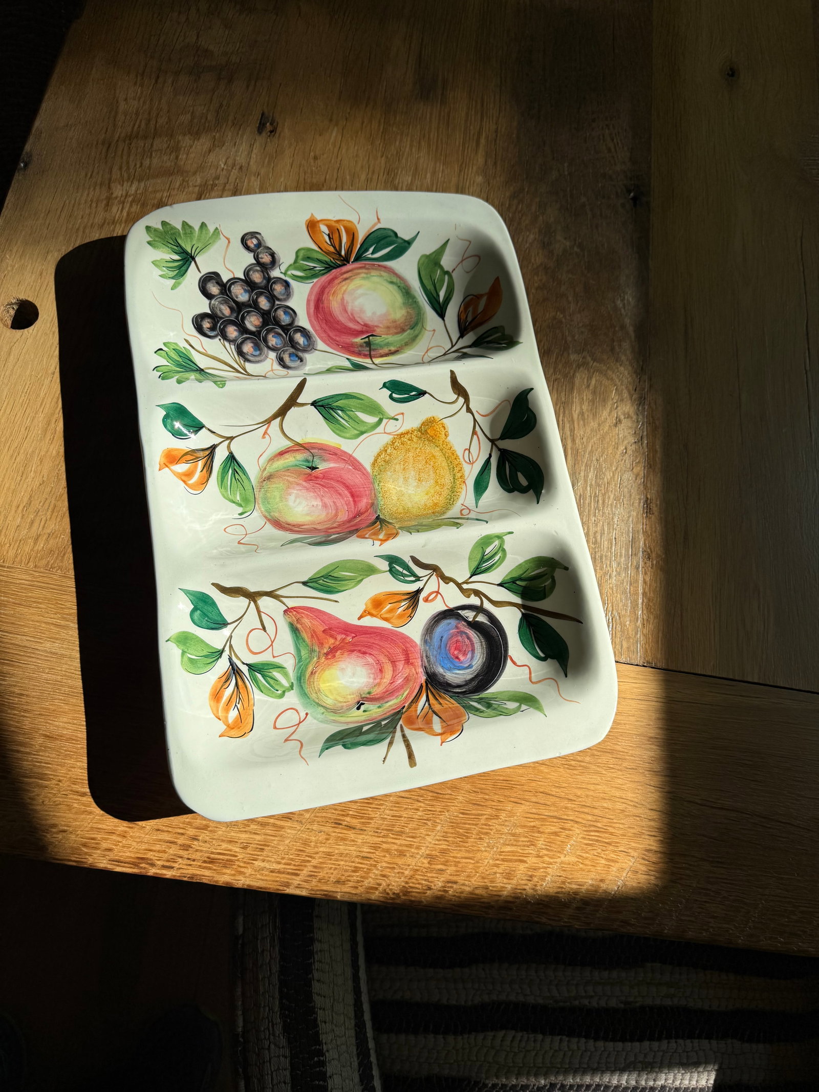 1950s Italian Hand Painted Fruit Serving Platter Ceramic - 4