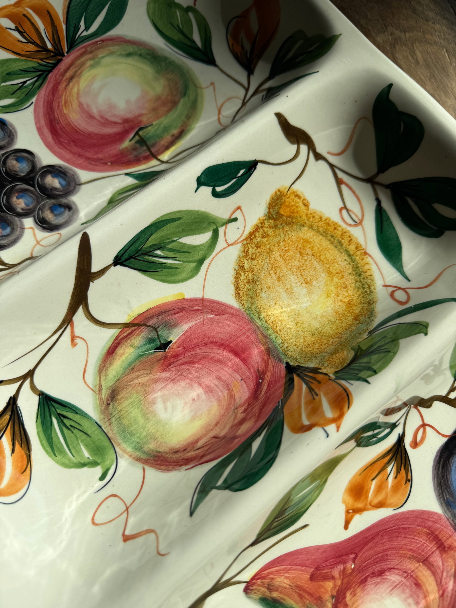 1950s Italian Hand Painted Fruit Serving Platter Ceramic - 7