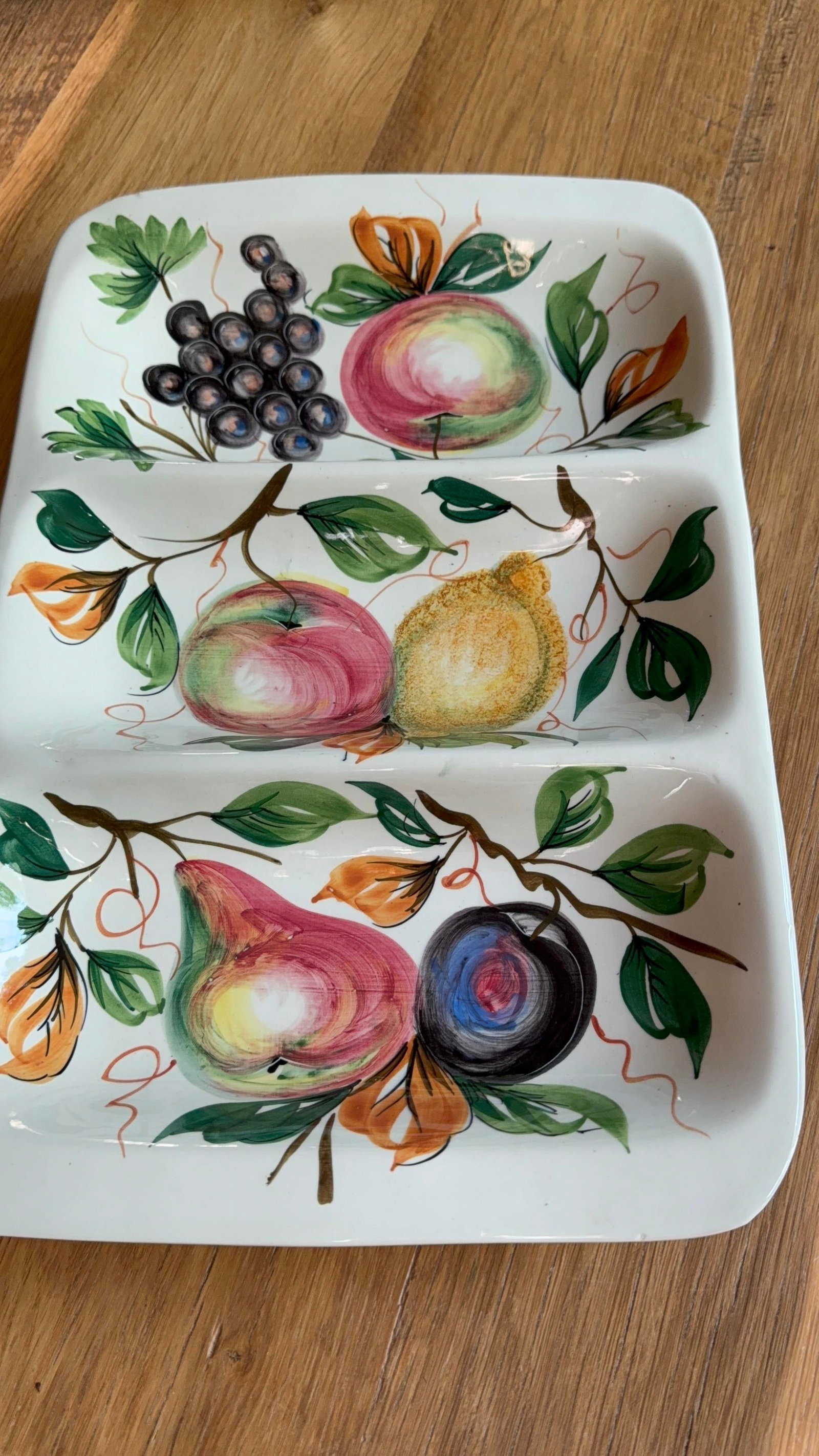 1950s Italian Hand Painted Fruit Serving Platter Ceramic - 8